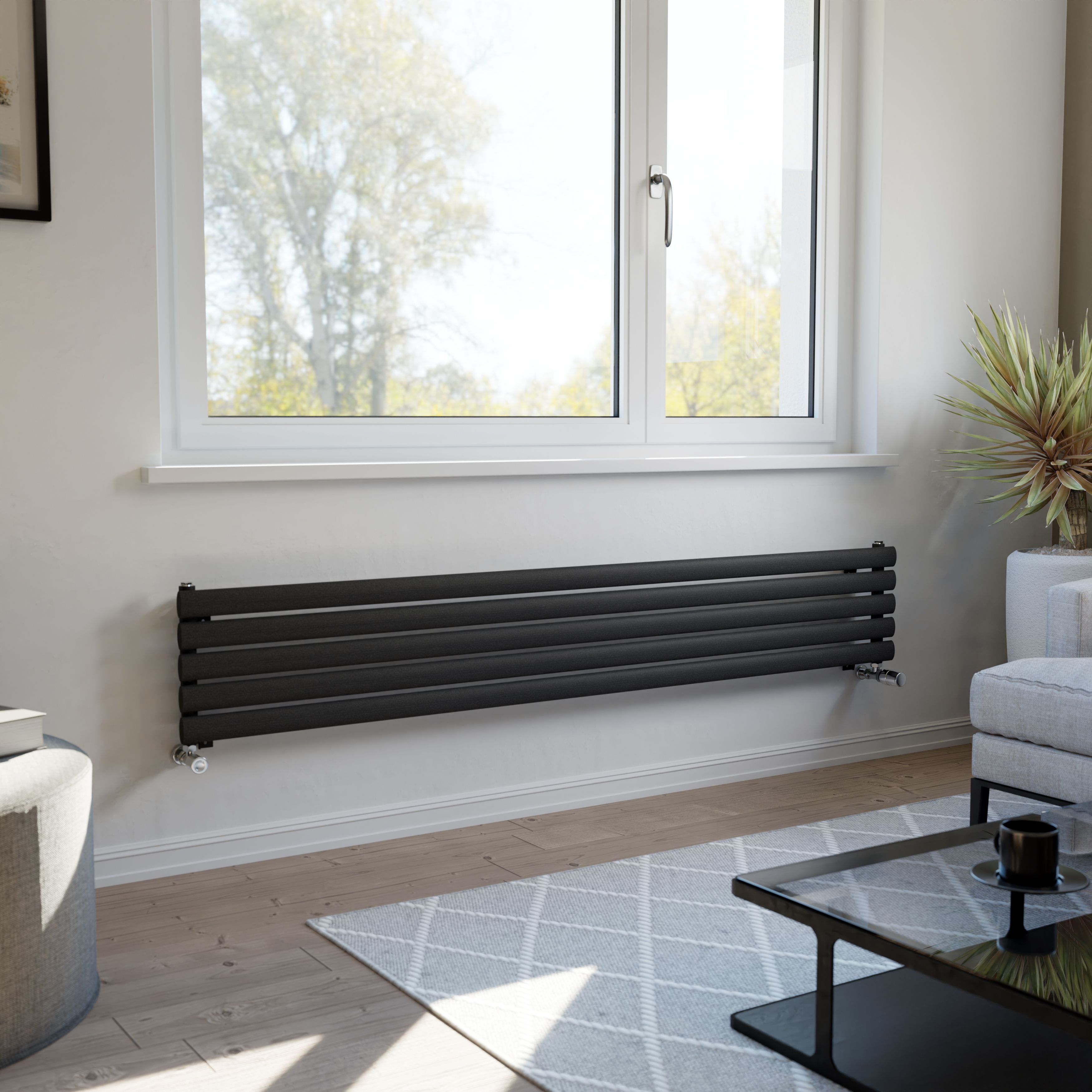 Ximax Champion FORH1164600A Anthracite Gas Horizontal Designer Radiator ...