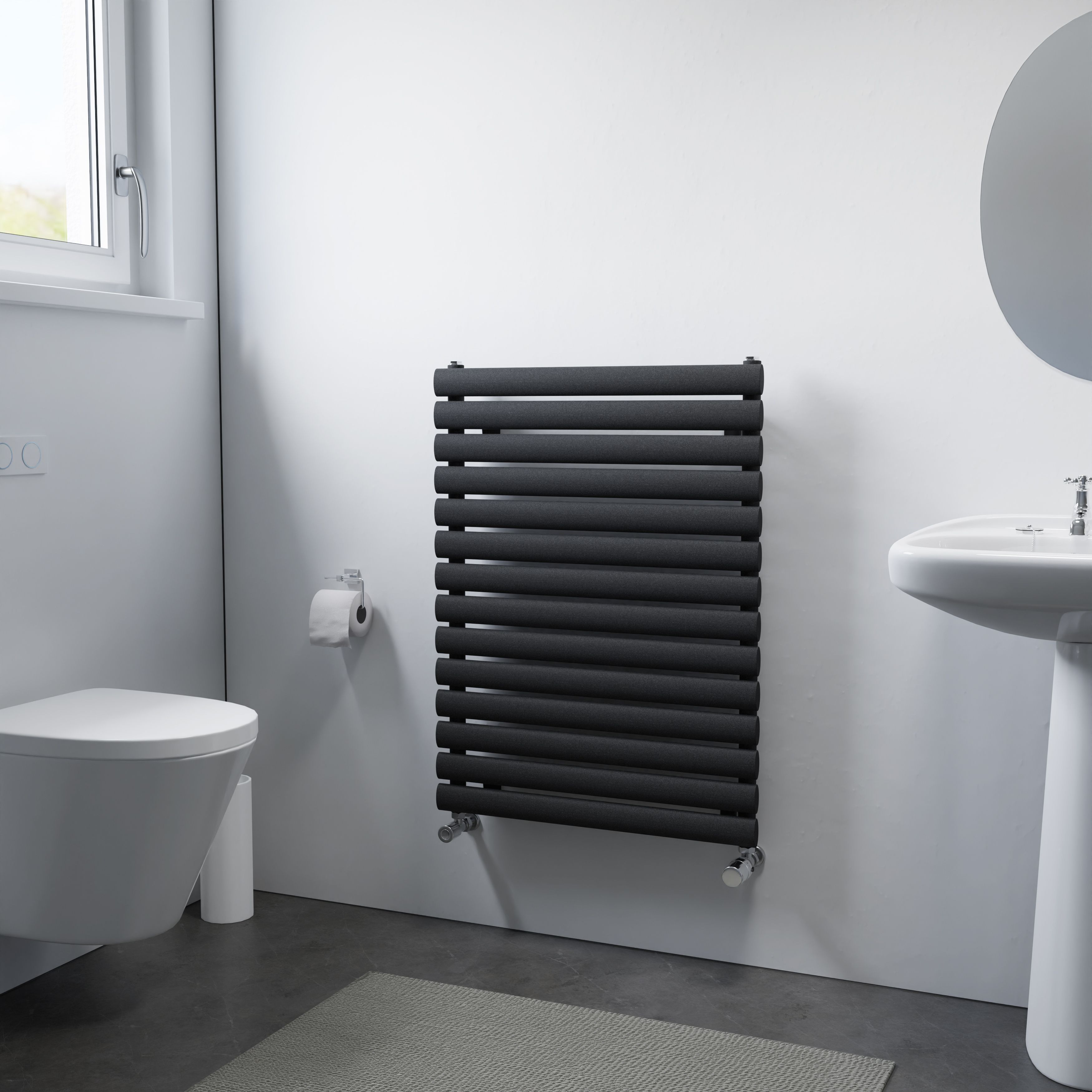 Ximax Champion FORH1164600A Anthracite Gas Vertical Designer Radiator, (W)600mm x (H)816mm