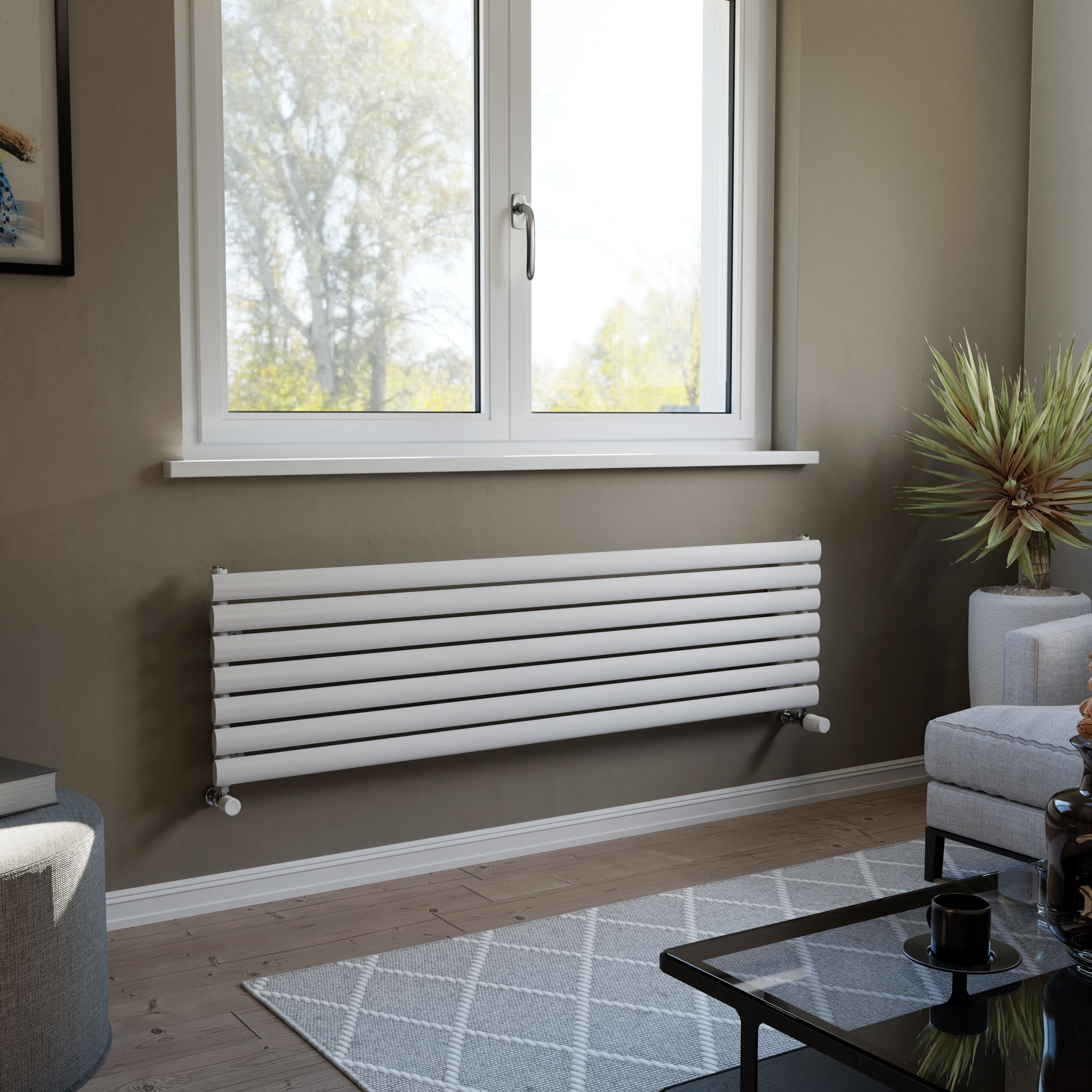Moringa window radiator 60cm ホワイト Ximax Champion FORH1164600W White Gas Horizontal Designer