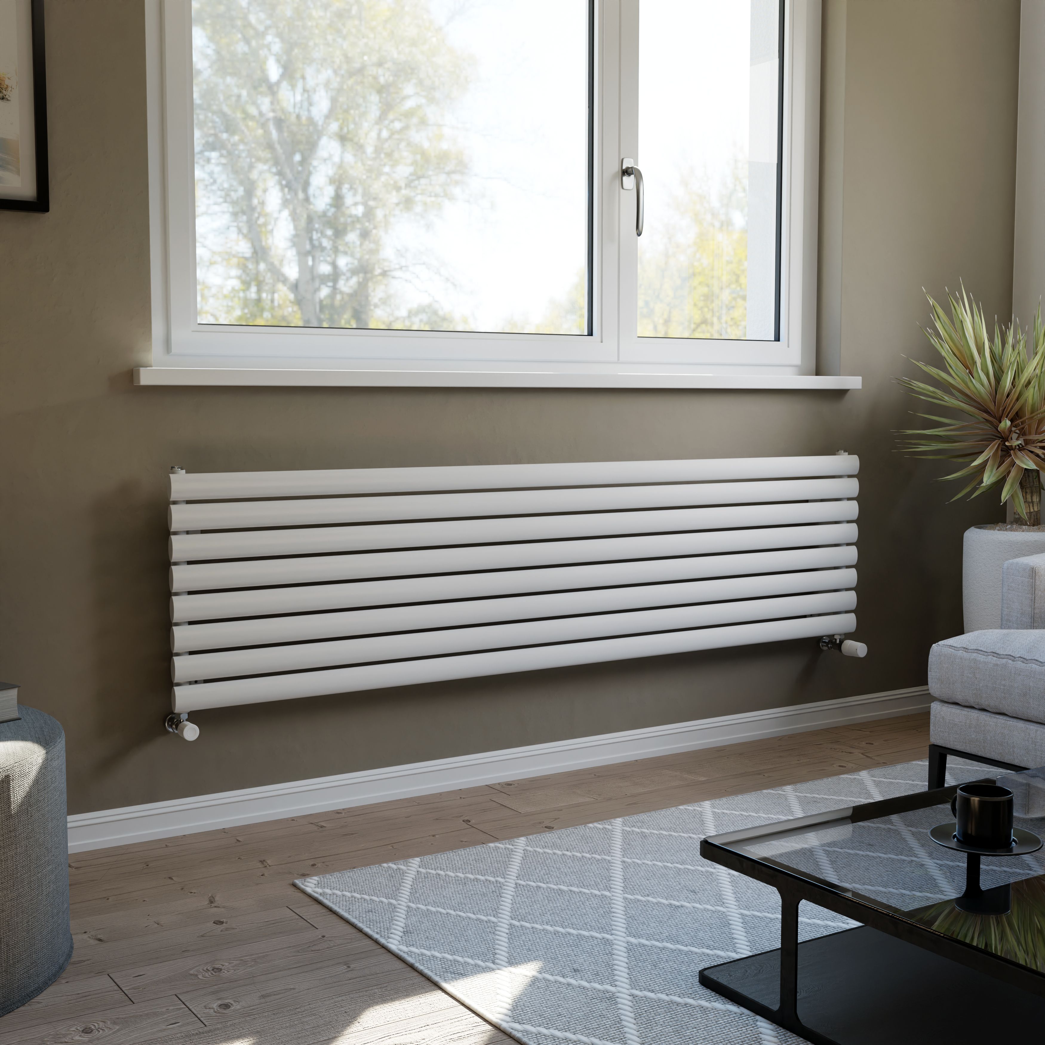 Ximax Champion FORH1164600W White Gas Horizontal Designer Radiator, (W)1800mm x (H)468mm