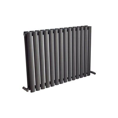 Ximax Fortuna Duplex Anthracite Horizontal Designer Radiator, (W)826mm ...