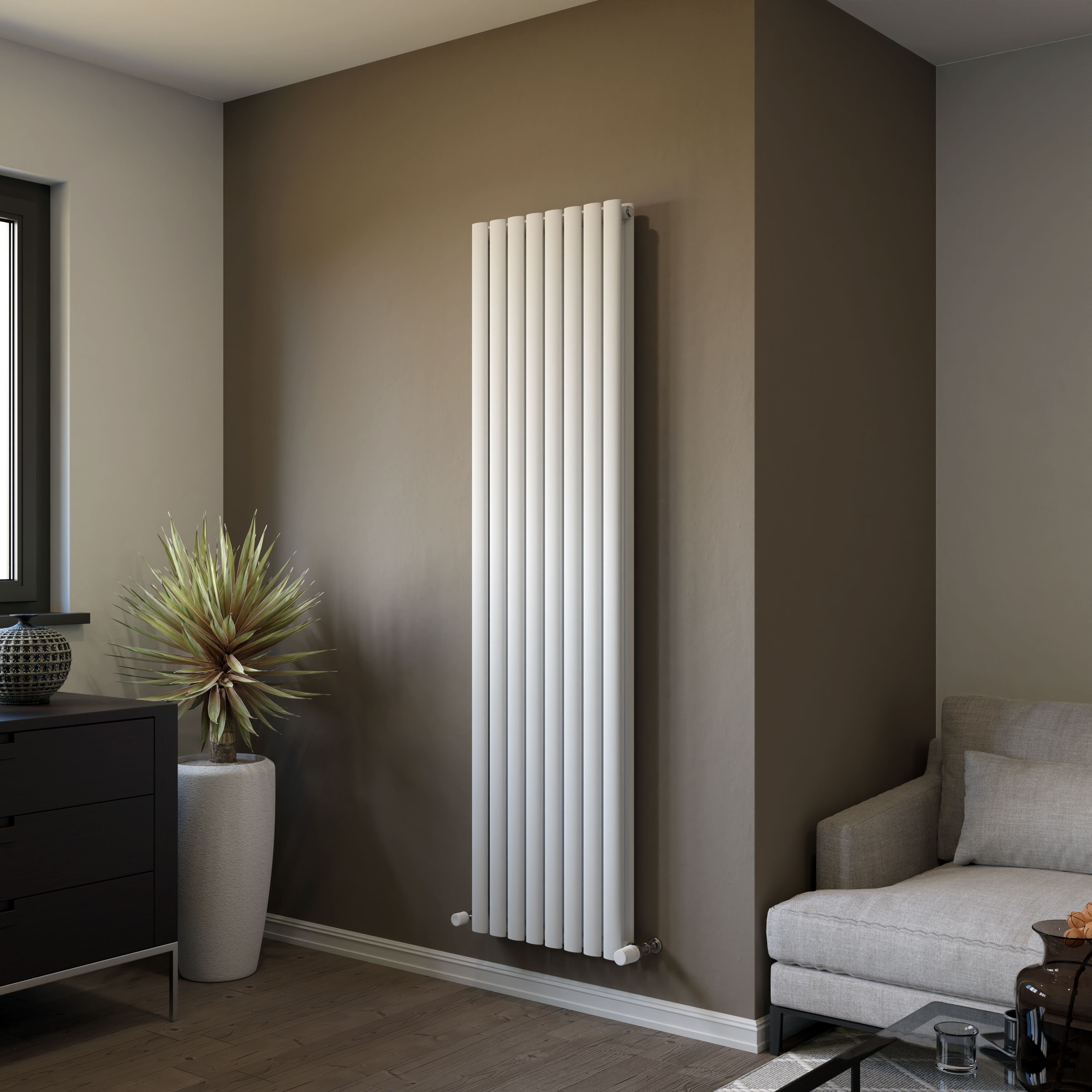 Ximax Fortuna Duplex White Vertical Designer Radiator, (W)472mm x (H)1800mm