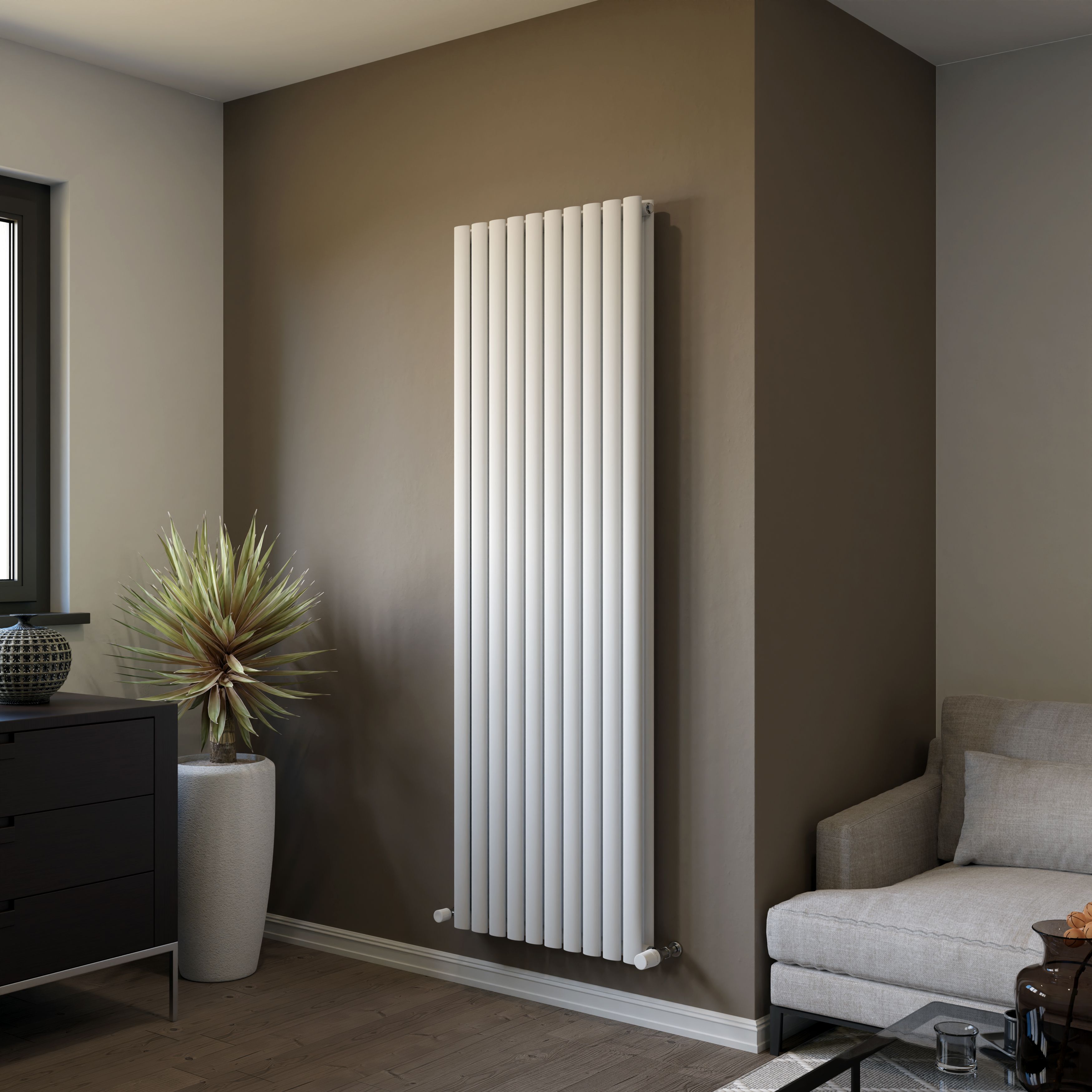 Ximax Fortuna Duplex White Vertical Designer Radiator, (W)590mm x (H)1800mm