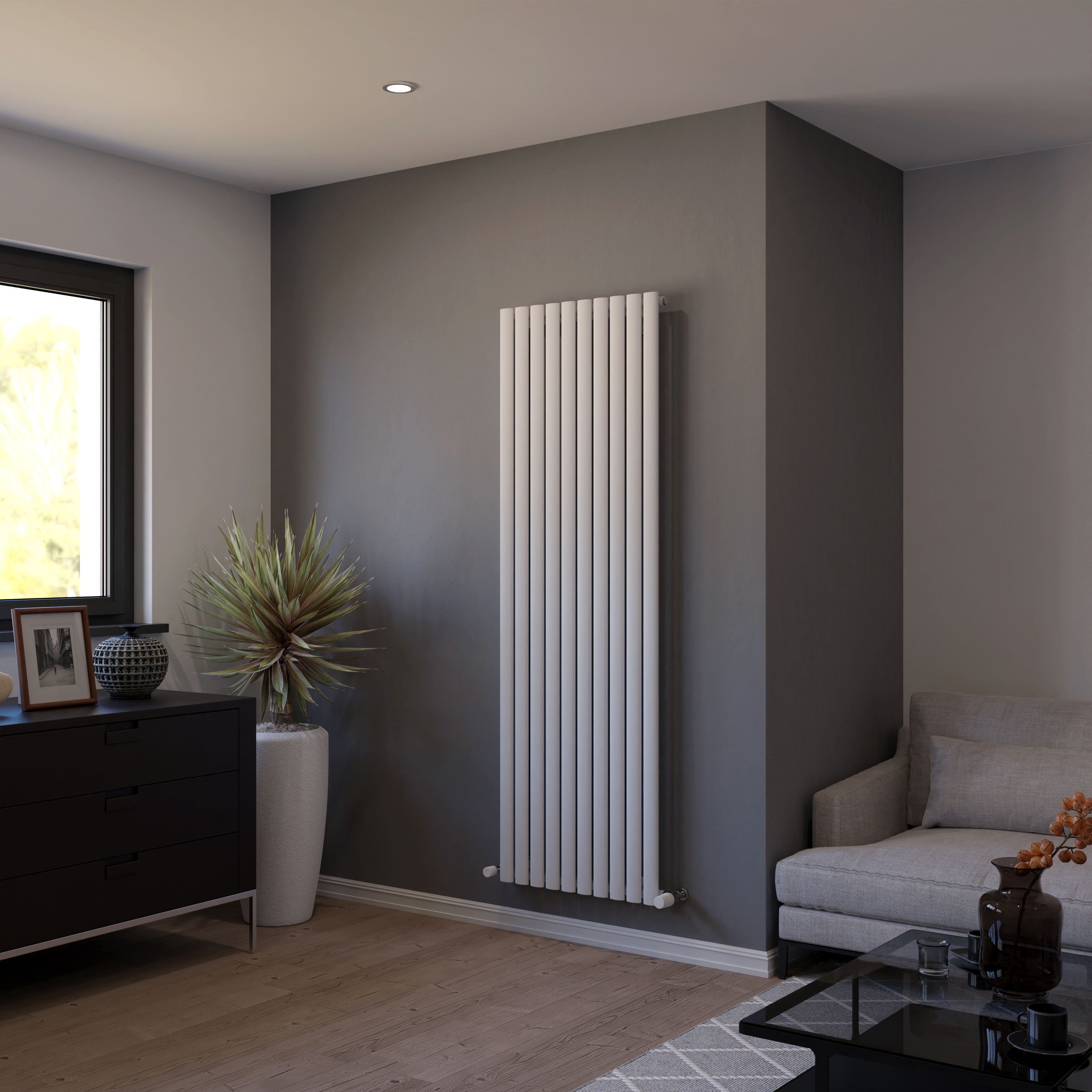Ximax Fortuna FOR180590W White Vertical Designer 3904BTU Radiator, (W)590mm x (H)1800mm