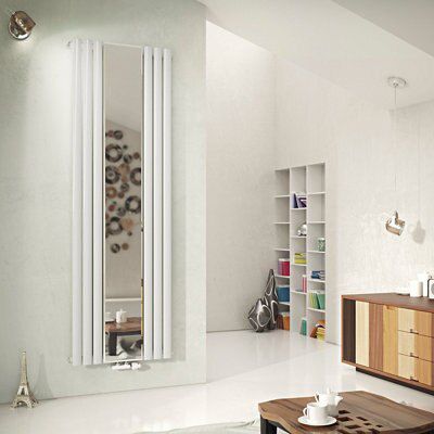 Ximax Fortuna Mirror Duplex White Vertical Radiator, (W)590mm x (H)1800mm