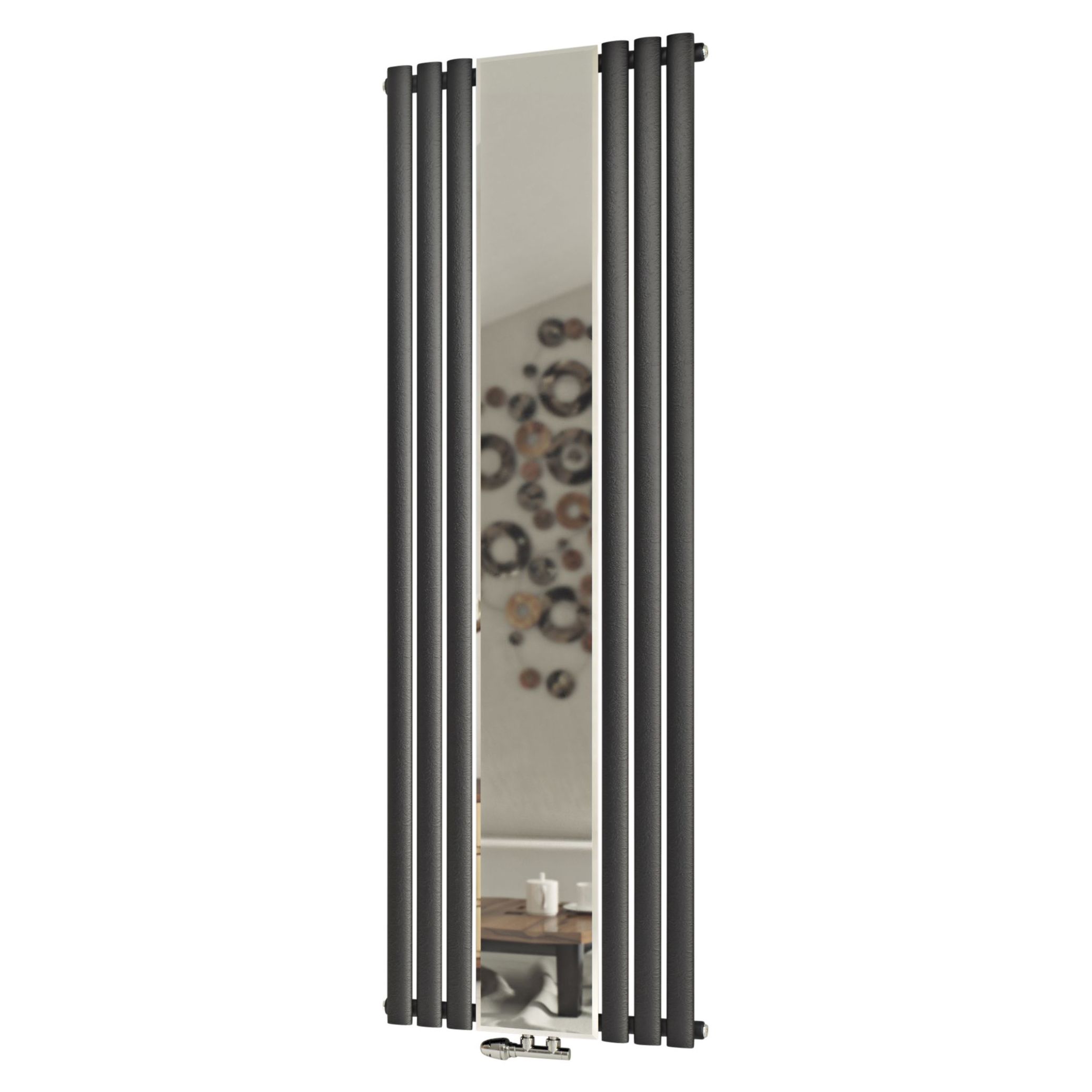 Ximax Fortuna Mirror FORM1859A Anthracite Vertical Designer 2387BTU Radiator, (W)590mm x (H)1800mm