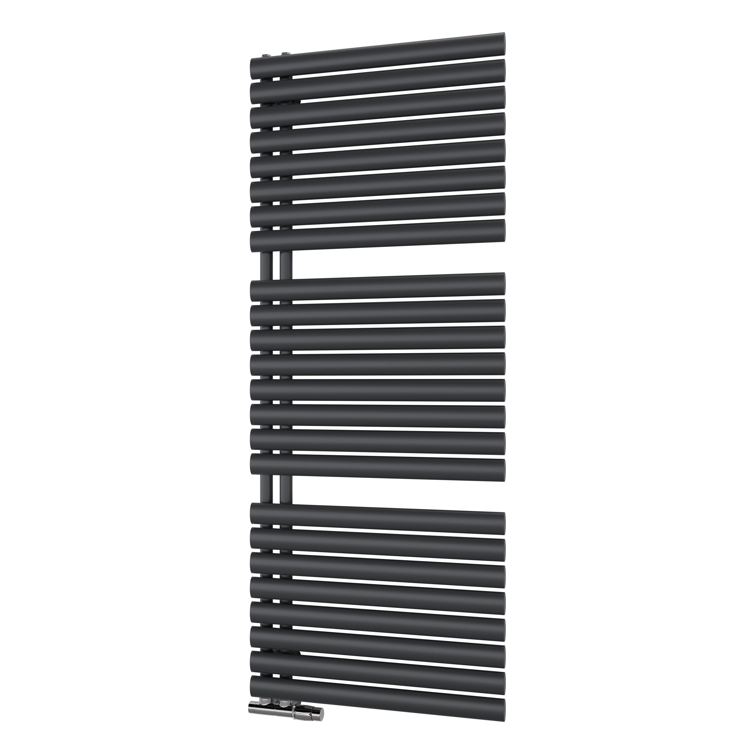 Ximax Fortuna Open FORO1164600A Grey Gas Vertical Designer Radiator, (W)600mm x (H)1512mm