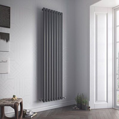 Ximax Fortuna Vertical Designer Radiator, Anthracite (w)590mm (h)1800mm 