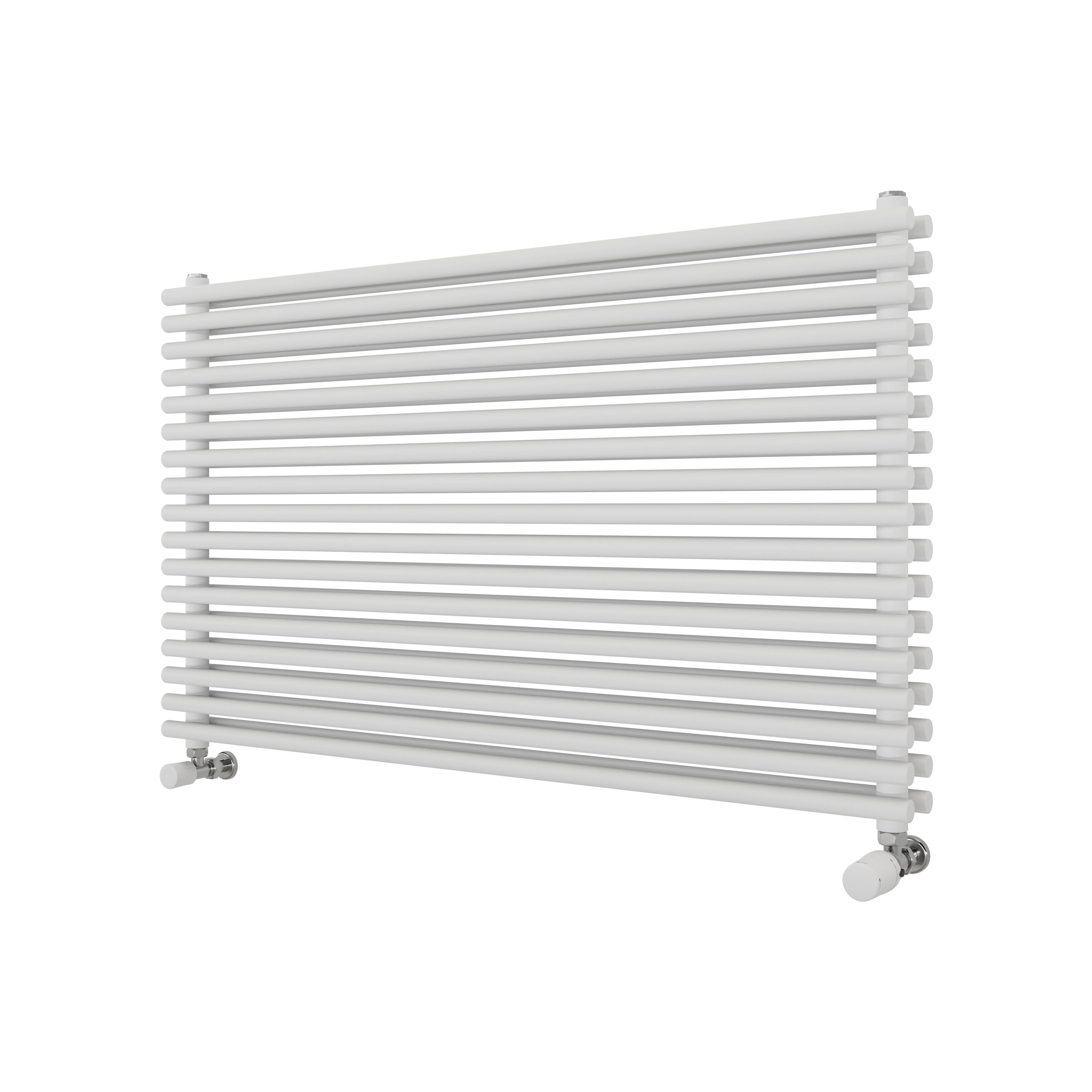 Ximax Gamba Duplex Satin white Horizontal Designer Radiator, (W)1000mm x (H)610mm