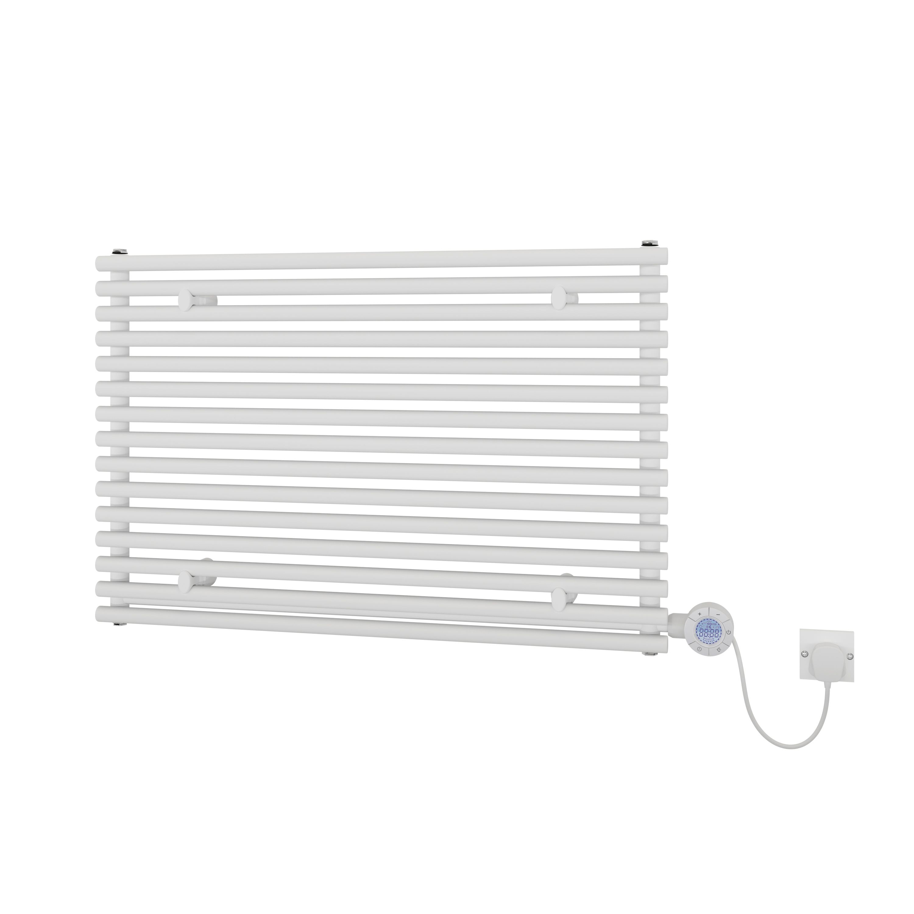 Ximax Gamba Satin white Horizontal Electric designer Radiator, (W)900mm ...
