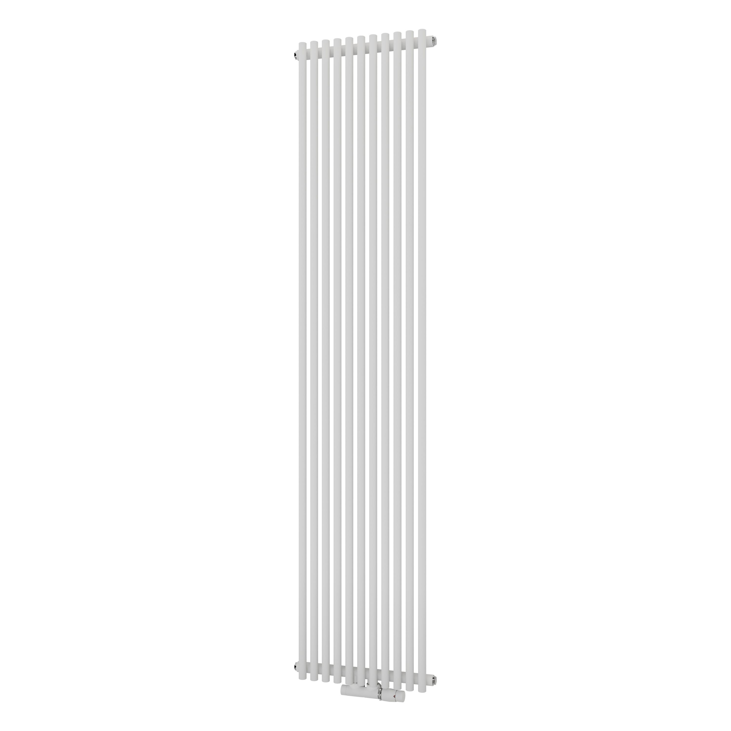 Ximax Gamba Satin white Vertical Designer Radiator, (W)400mm x (H)1800mm