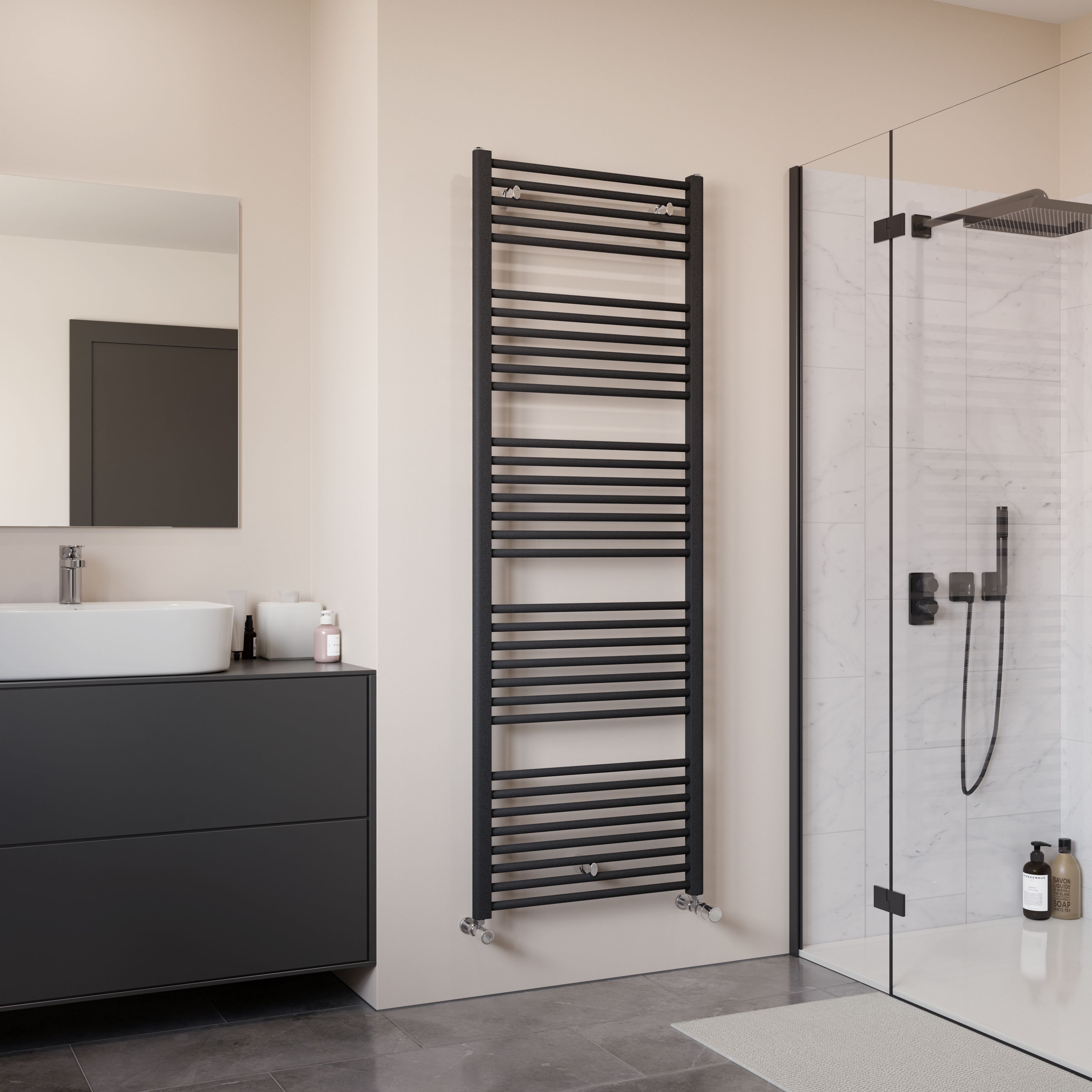 Ximax Joker JOK1140600A Anthracite Gas Vertical Designer Radiator, (W)600mm x (H)1728mm