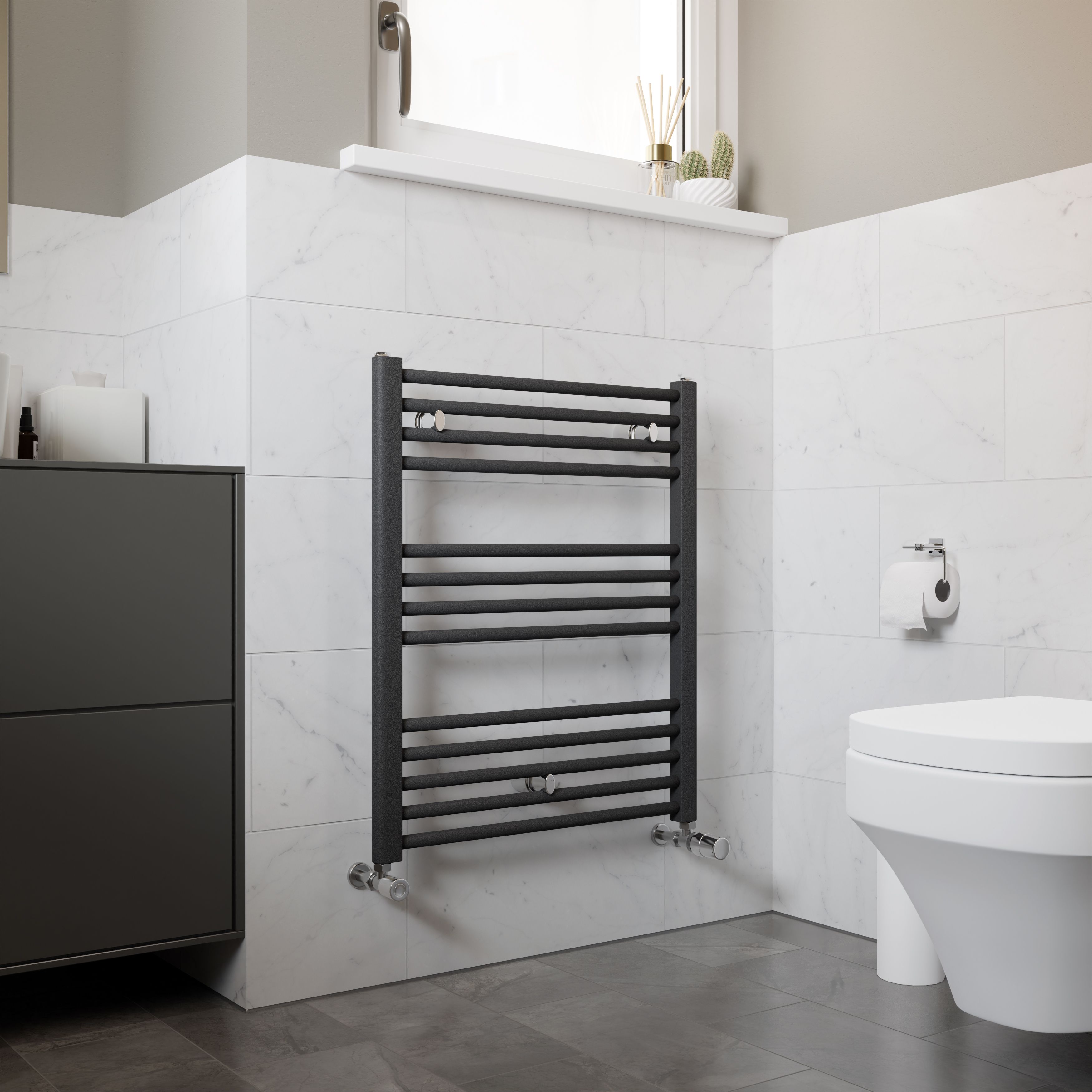 Ximax Joker JOK1140600A Anthracite Gas Vertical Designer Radiator, (W)600mm x (H)720mm