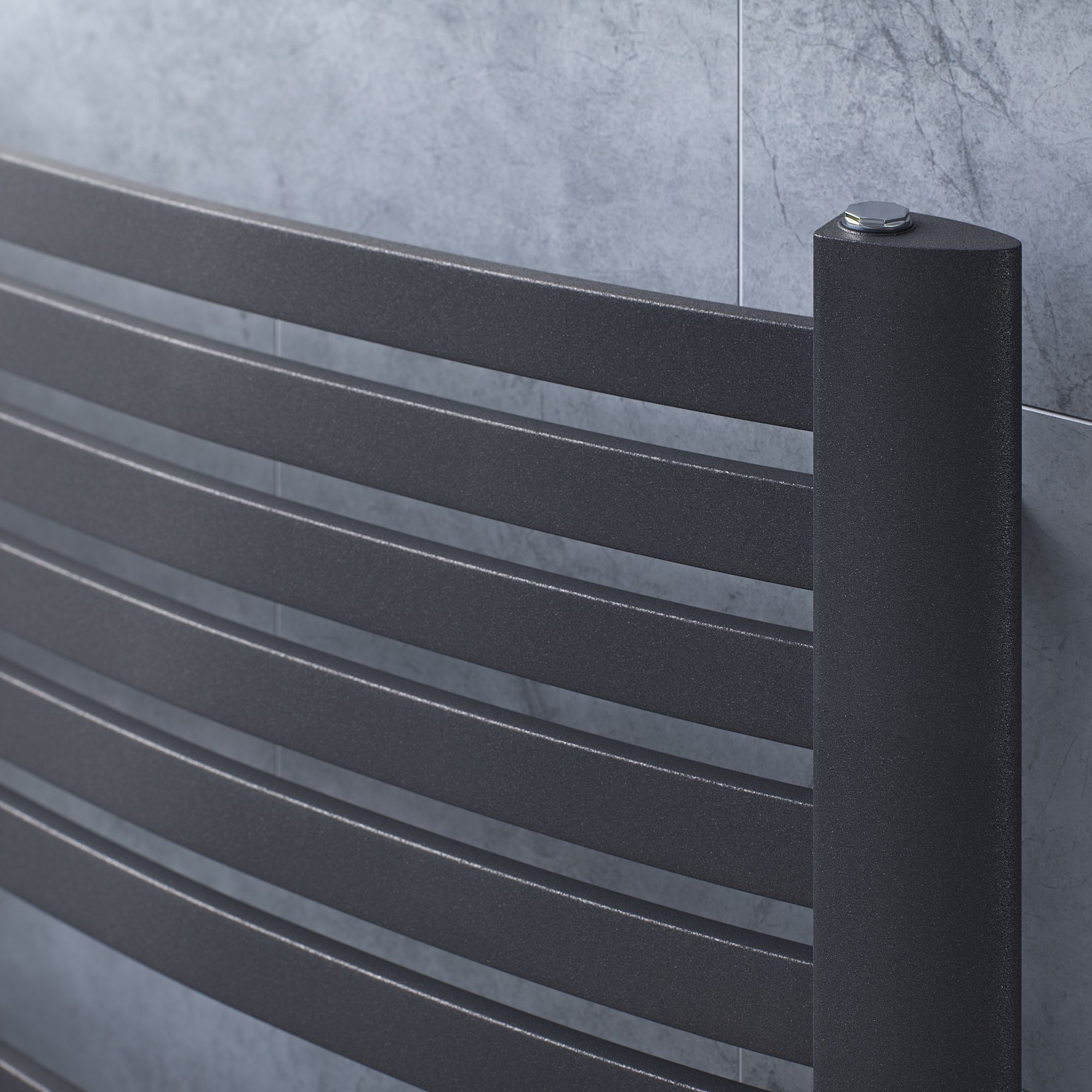 Ximax K4 Anthracite 2063BTU Vertical Towel radiator (W)580mm x (H)1215mm