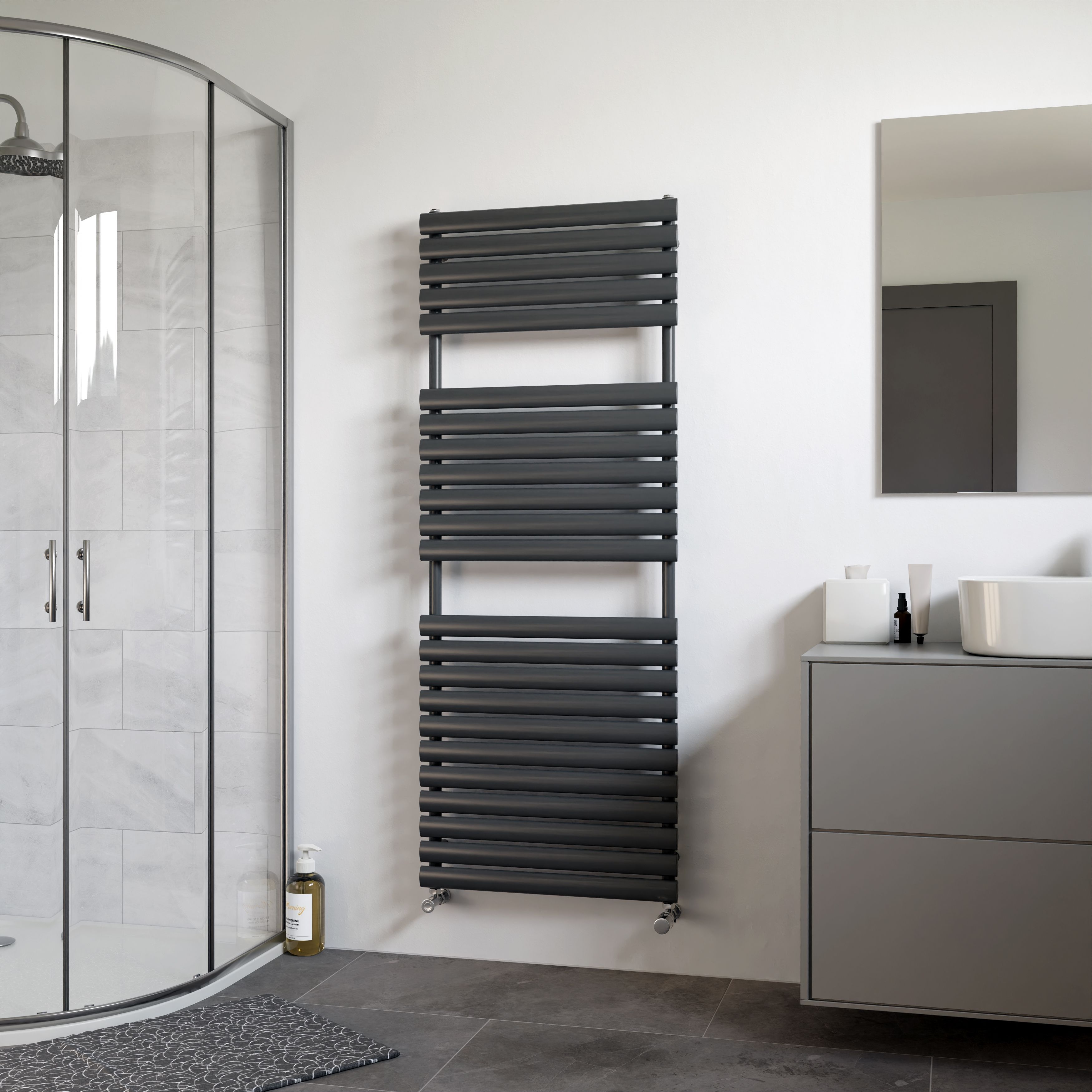 Ximax Nestor NE1164600A Anthracite Gas Vertical Designer Radiator, (W ...