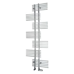 Ximax Parallel-Rail Chrome effect Electric Towel warmer (W)650mm x (H)1762mm