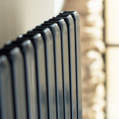 Ximax Supra Square SUS180047A Anthracite Vertical 4794BTU Radiator, (W)470mm x (H)1800mm