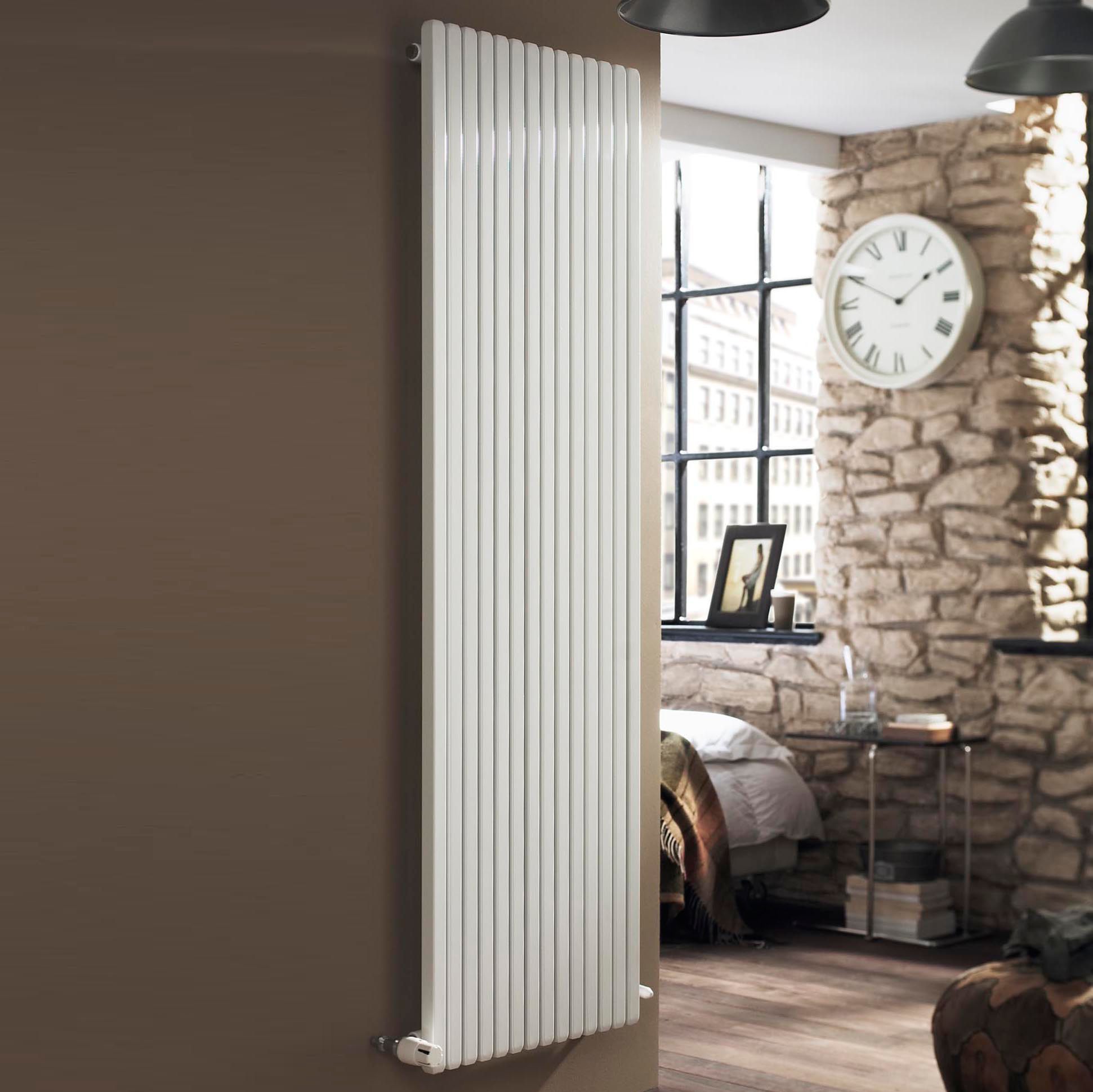 Ximax Supra Square White Vertical Designer Radiator, (W)550mm x (H ...