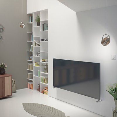 Ximax Vertiplan Anthracite Horizontal Designer Radiator, (W)445mm x (H)1500mm