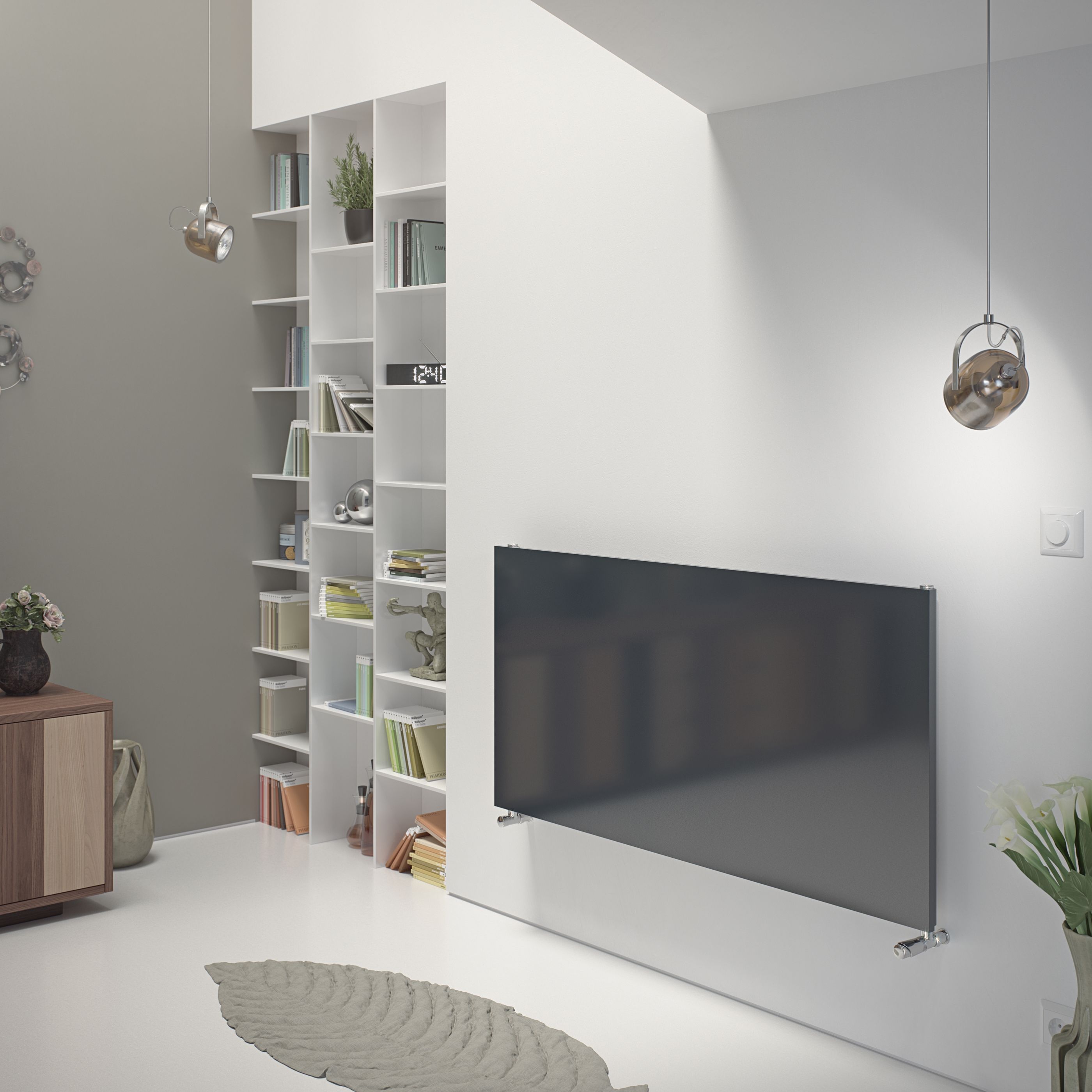 Ximax Vertiplan Anthracite Horizontal Designer Radiator, (W)595mm x (H ...