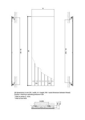 Ximax Vertiplan Vertical Designer Radiator, (W)595mm x (H)1200mm