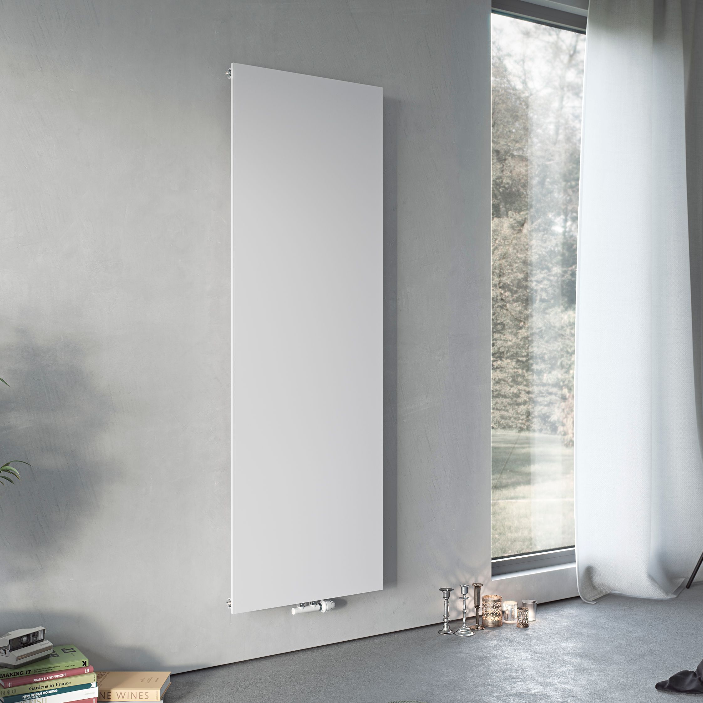 Ximax Vertiplan White Vertical Designer Radiator, (W)600mm x (H)1800mm