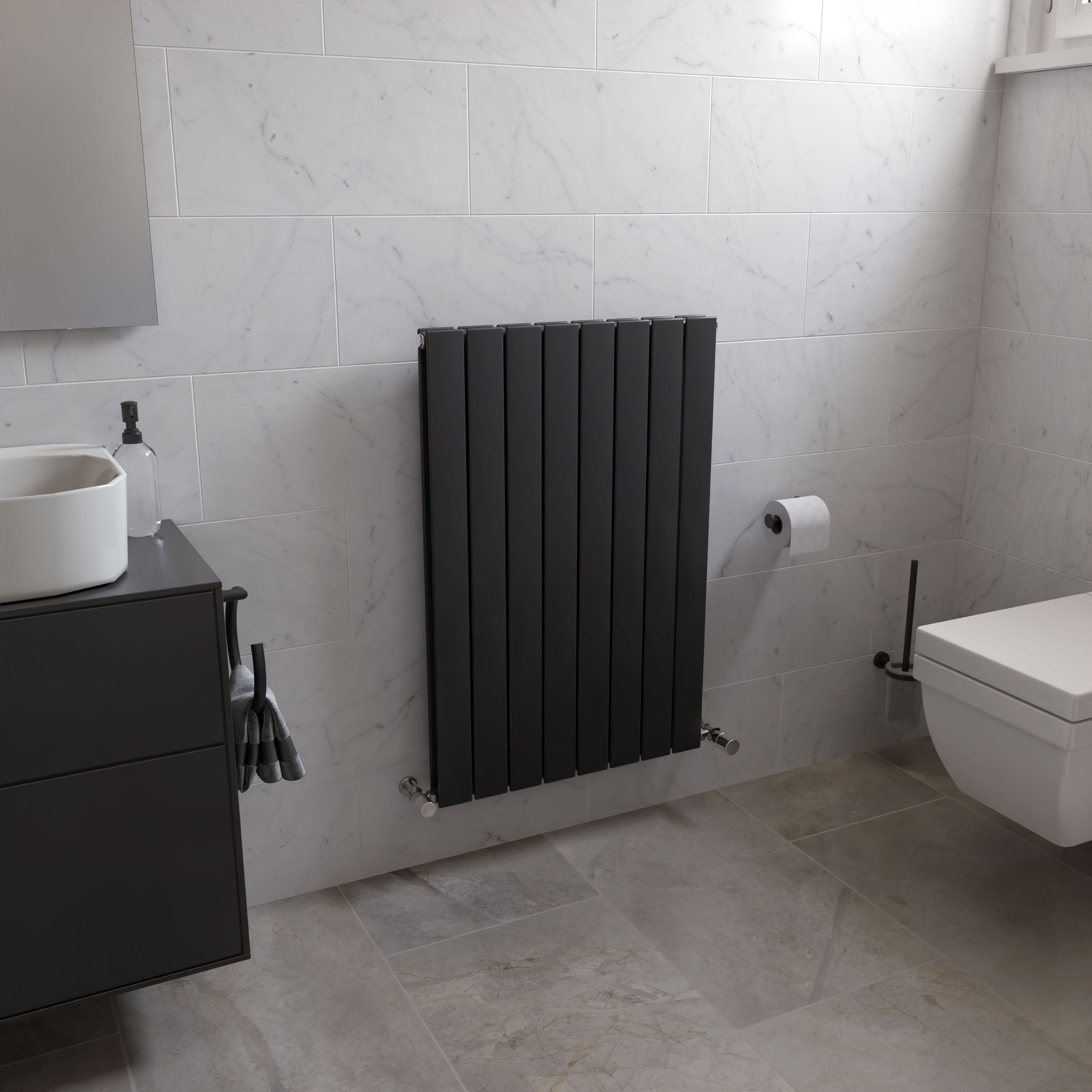 Ximax Vertirad Duplex Anthracite Horizontal or vertical Designer Radiator, (W)595mm x (H)900mm