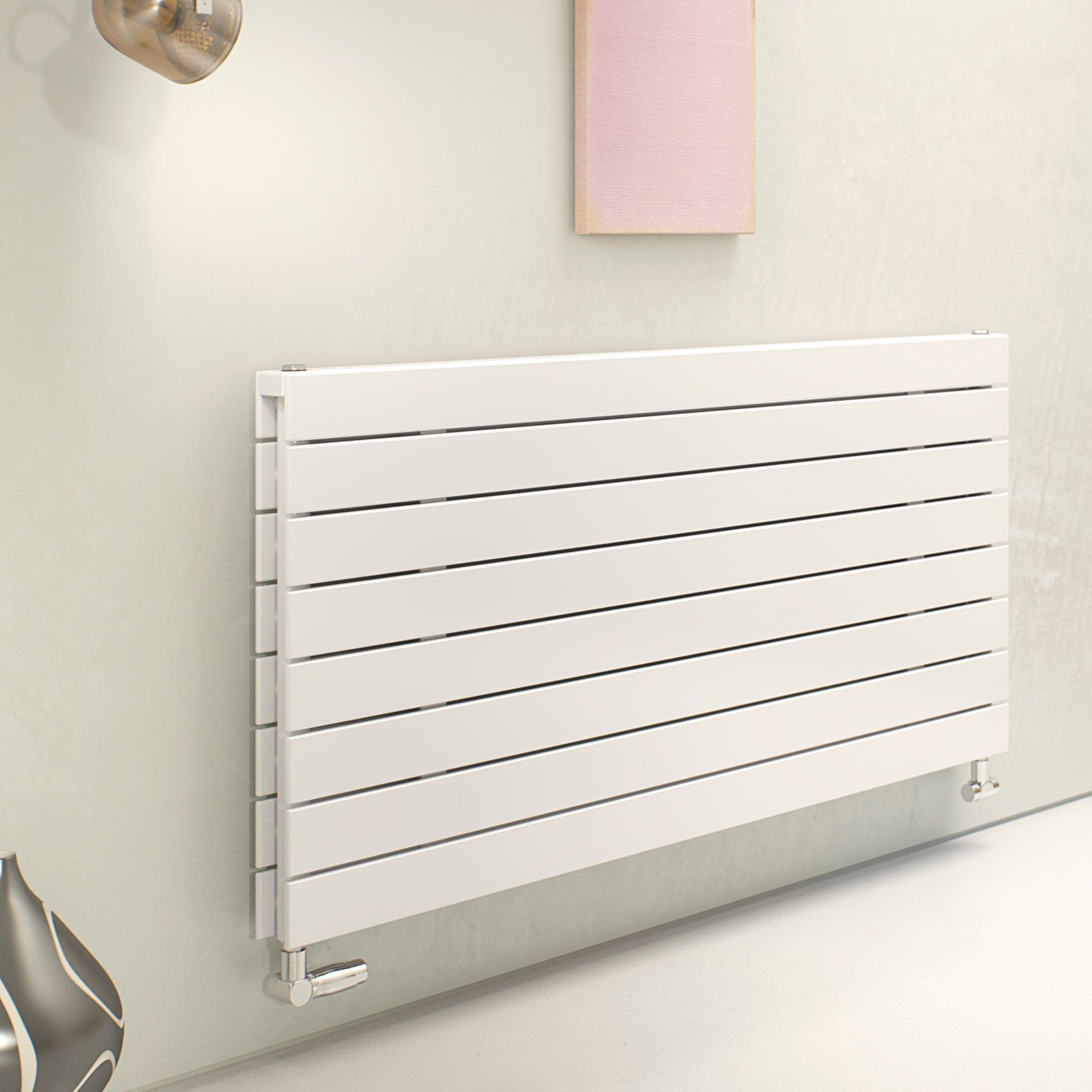 Ximax Vertirad Duplex Deluxe HWHDX6012W White Horizontal Designer Radiator, (W)1200mm x (H)600mm