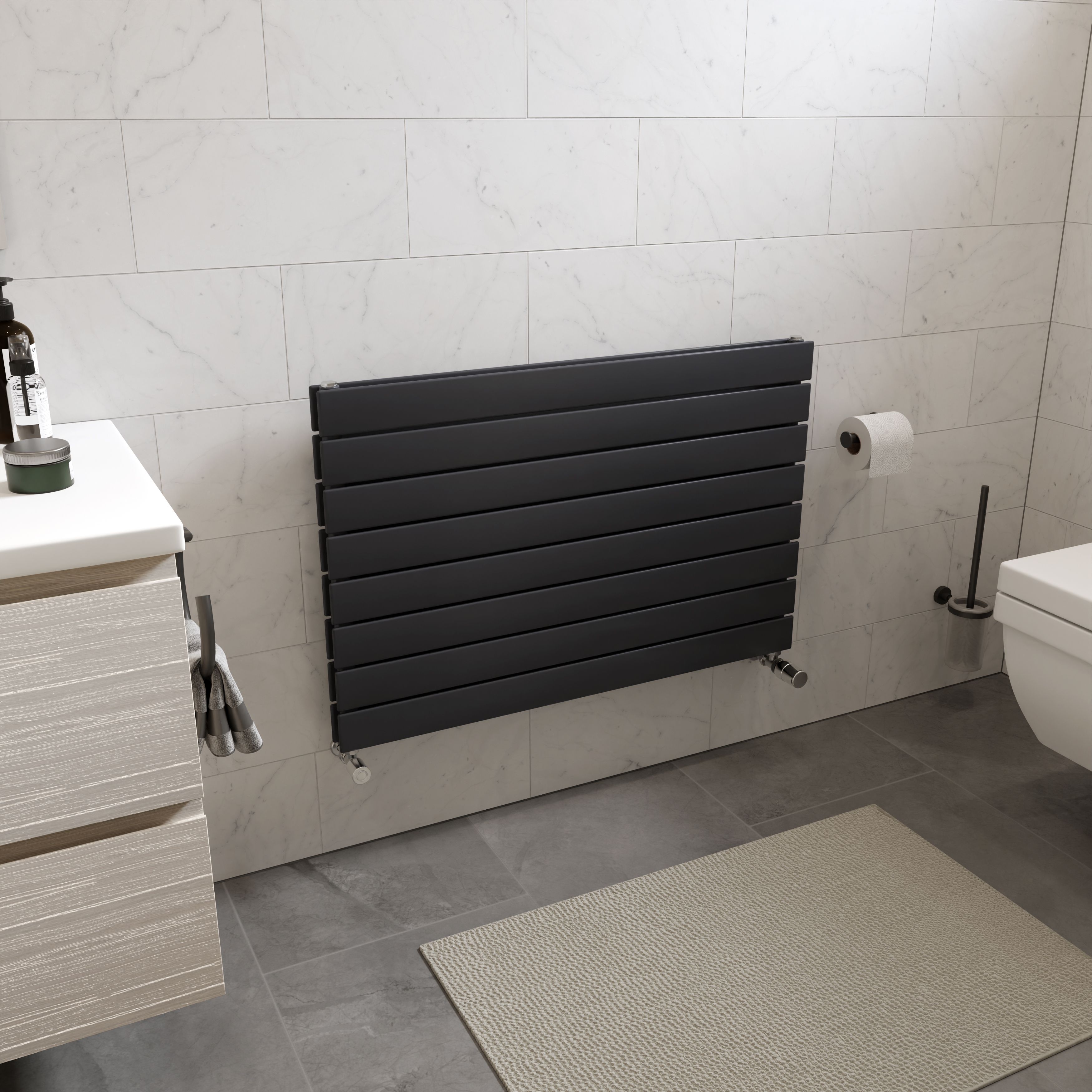 Ximax Vertirad Duplex HWHD1195600A Anthracite Gas Horizontal Designer panel Radiator, (W)900mm x (H)595mm
