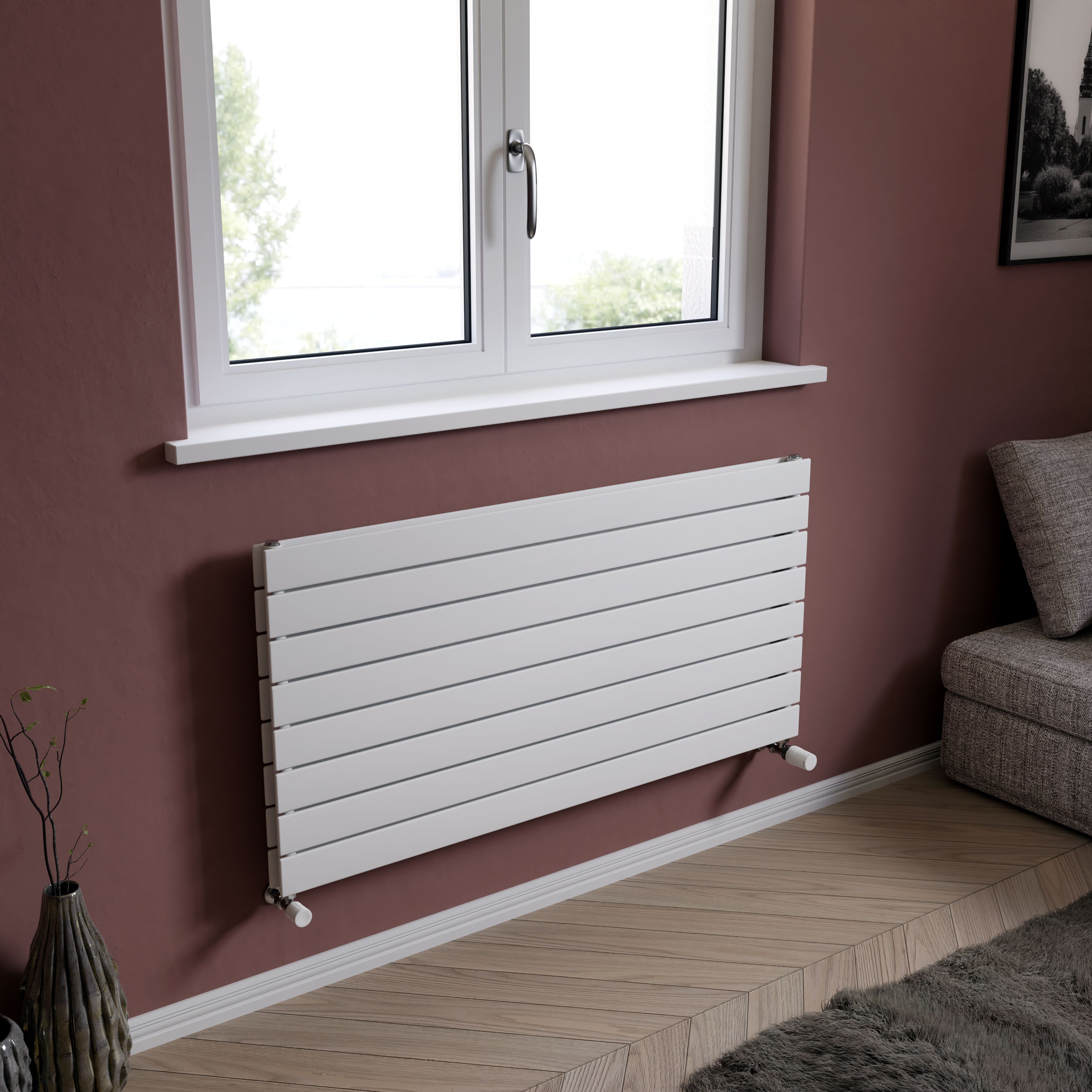 Ximax Vertirad Duplex HWHD1195600W White Gas Horizontal Designer panel Radiator, (W)1200mm x (H)595mm