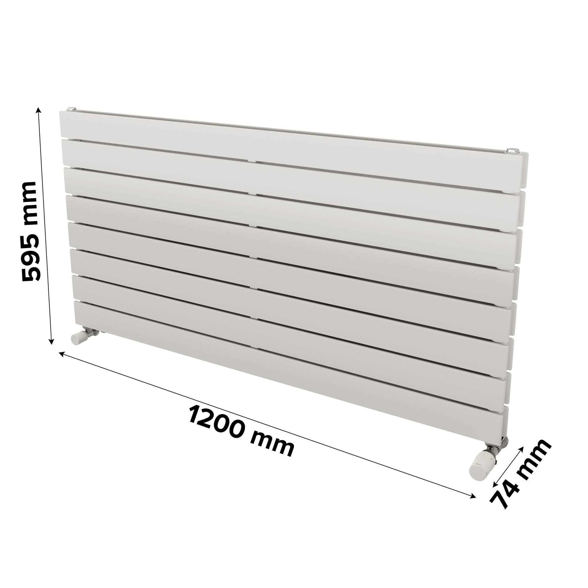 Ximax Vertirad Duplex HWHD1195600W White Gas Horizontal Designer panel Radiator, (W)1200mm x (H)595mm