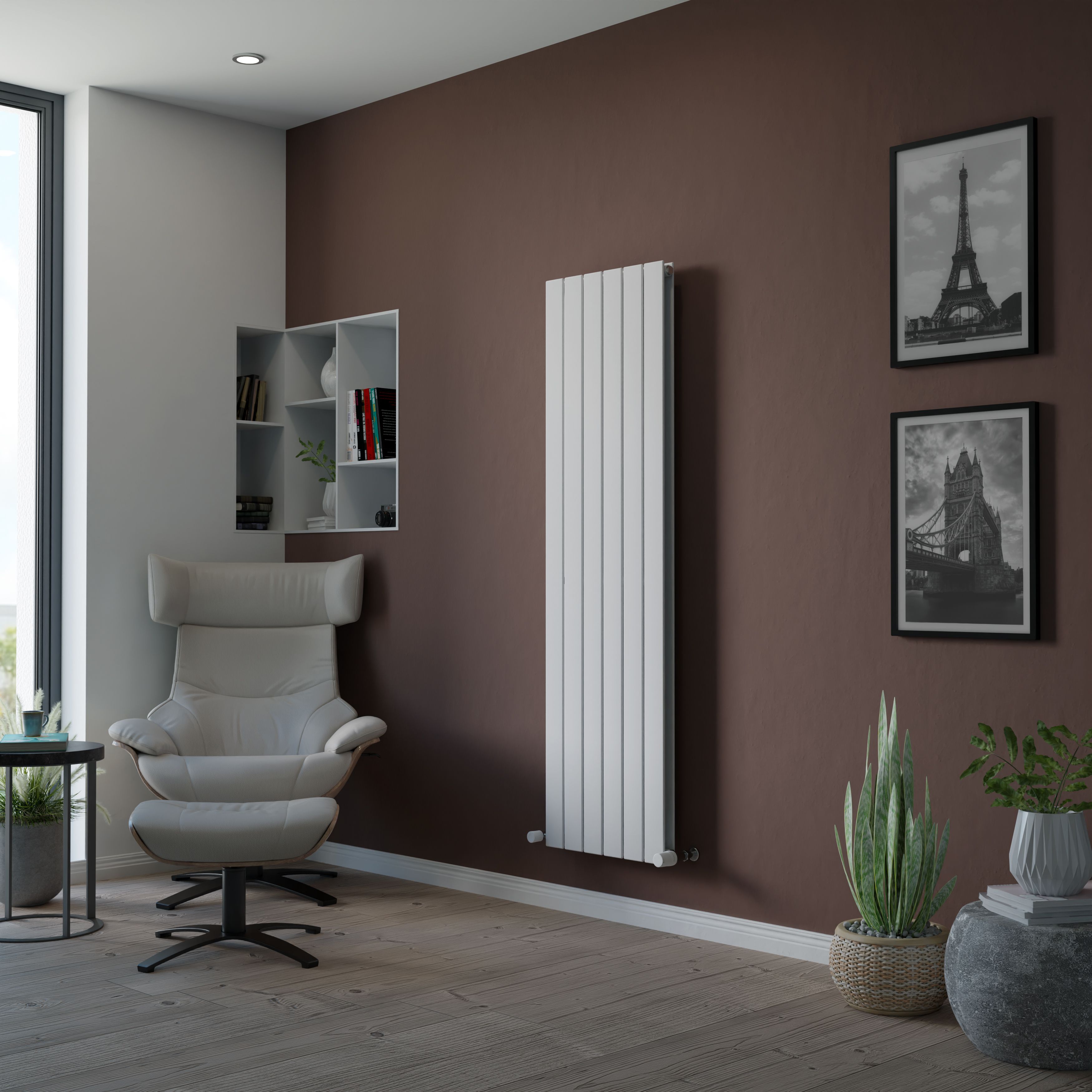 Ximax Vertirad Duplex White Vertical Designer Radiator, (W)445mm x (H)1600mm