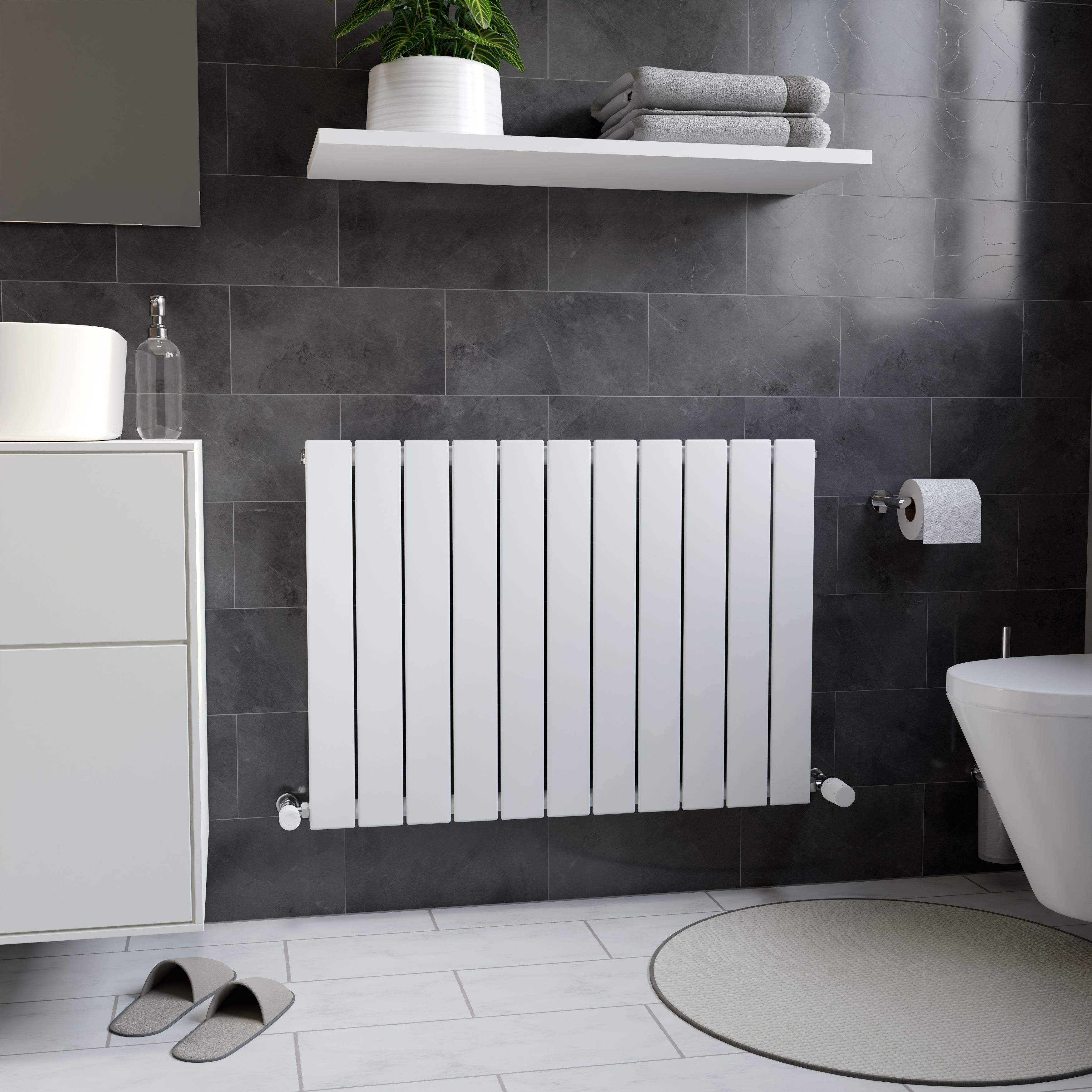 Ximax Vertirad HW600820W White Gas Horizontal Designer panel 1932BTU Radiator, (W)820mm x (H)600mm Price Comparisons | Compare The Build