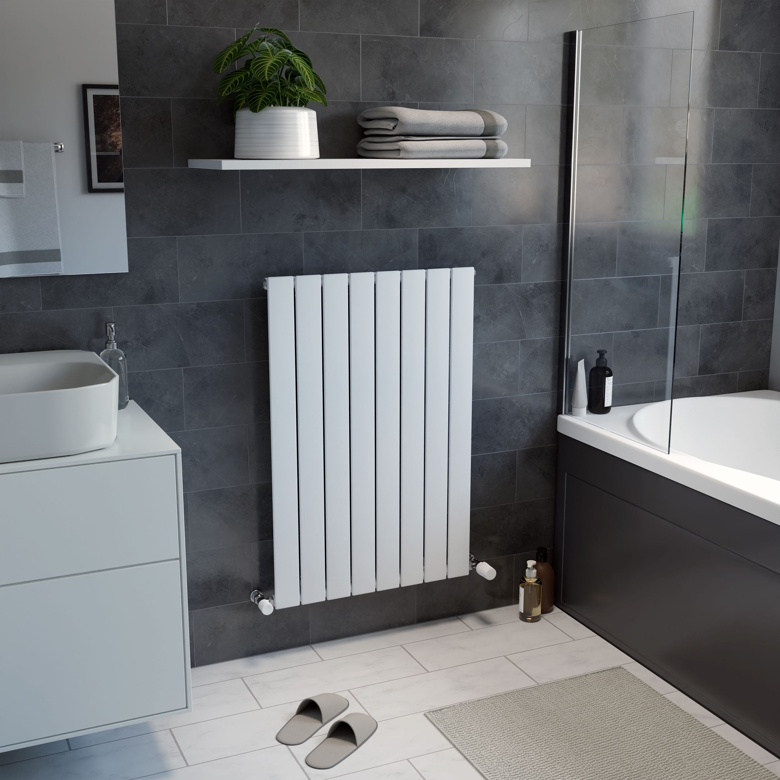 Ximax Vertirad HW900595W White Horizontal or vertical Designer Radiator, (W)595mm x (H)900mm