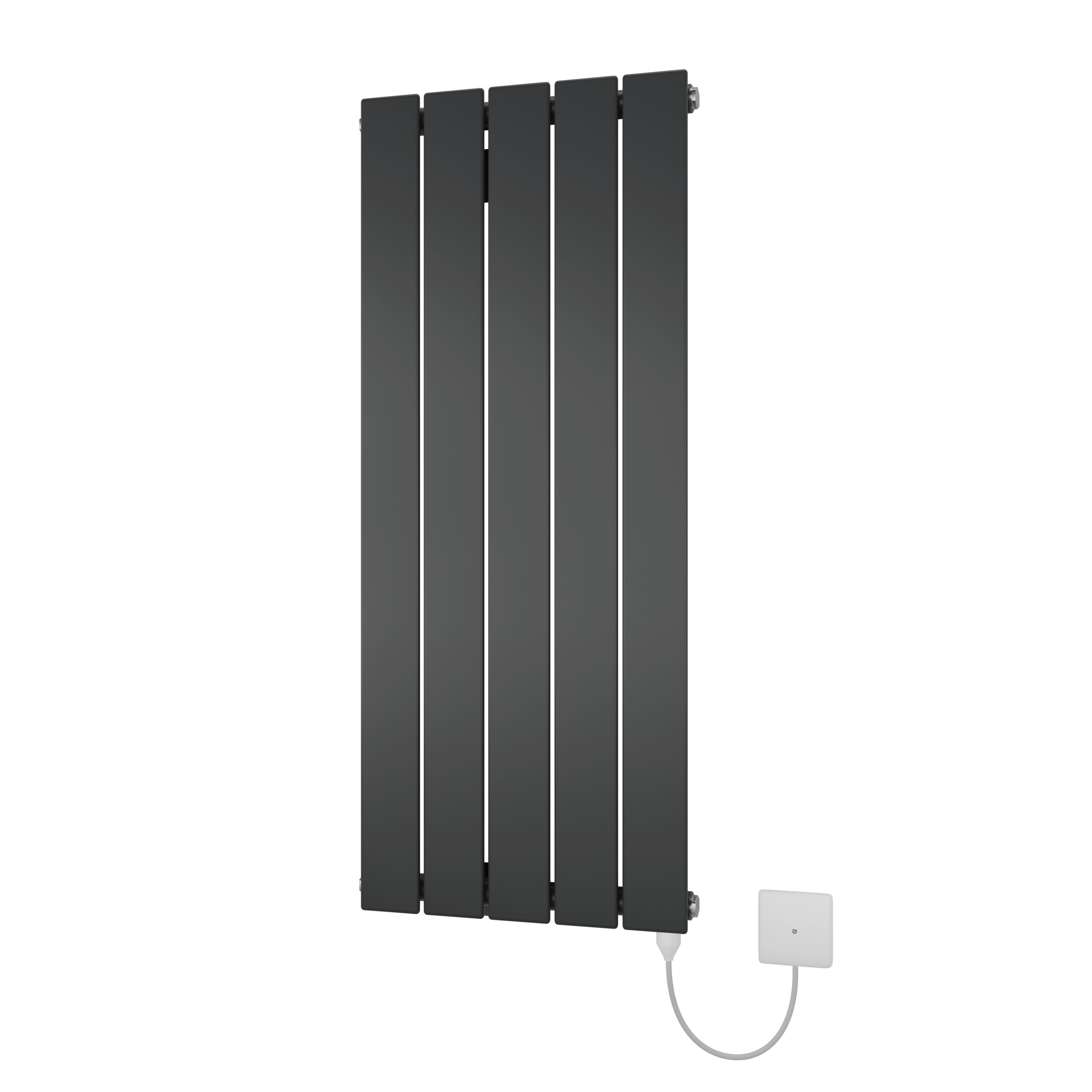 Ximax Vertirad HWE900370A Grey Electric & gas Vertical Electric designer Radiator, (W)370mm x (H)900mm