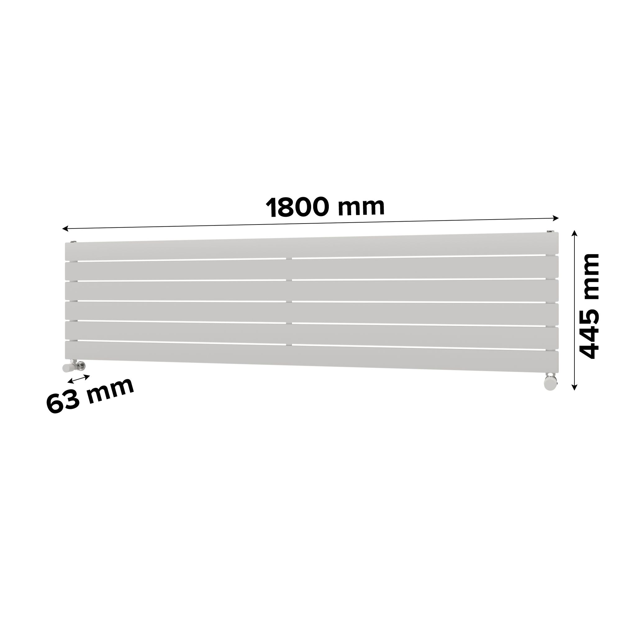 Ximax Vertirad HWH1195600W White Gas Horizontal Designer panel Radiator, (W)1800mm x (H)445mm