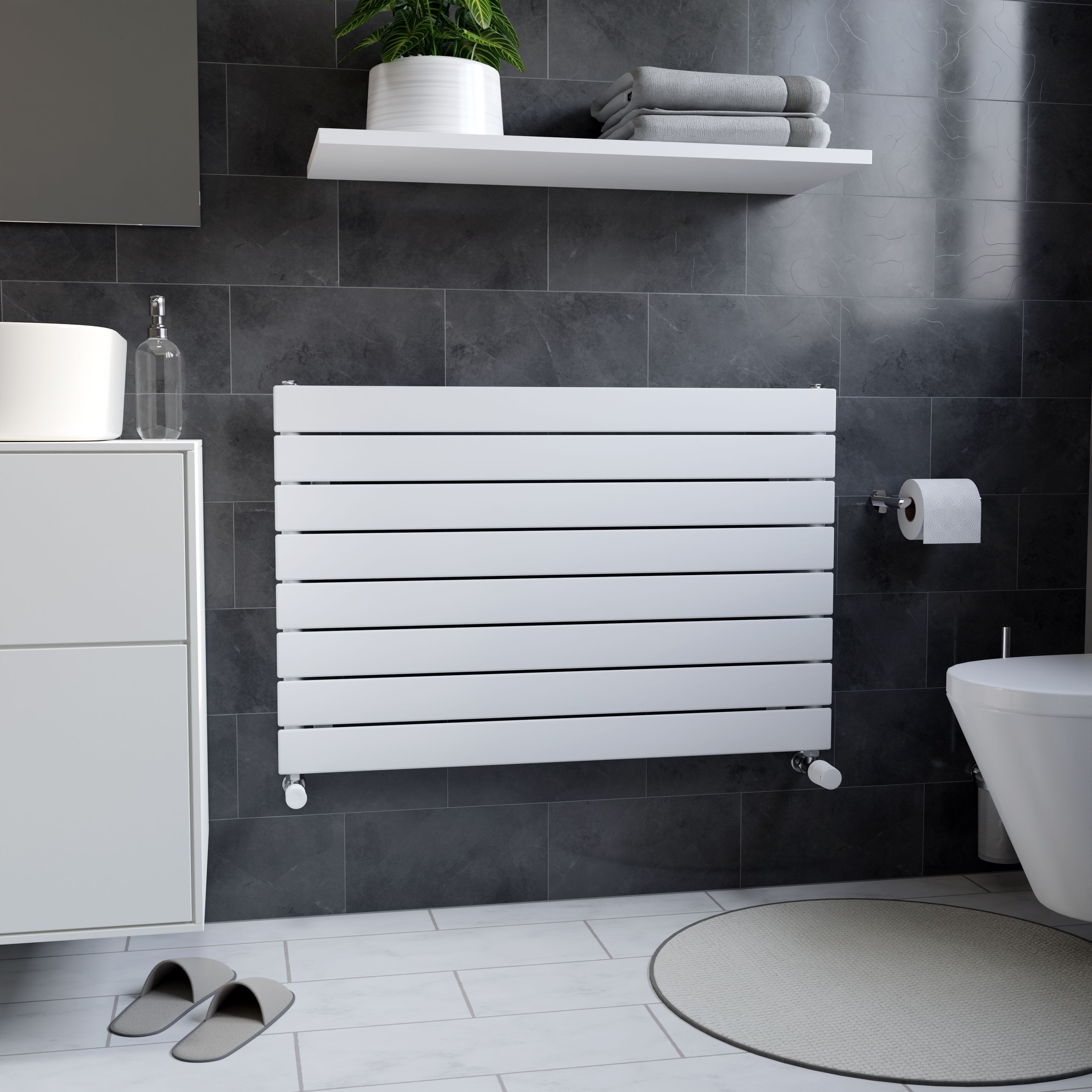 Ximax Vertirad HWH1195600W White Gas Horizontal Designer panel Radiator ...