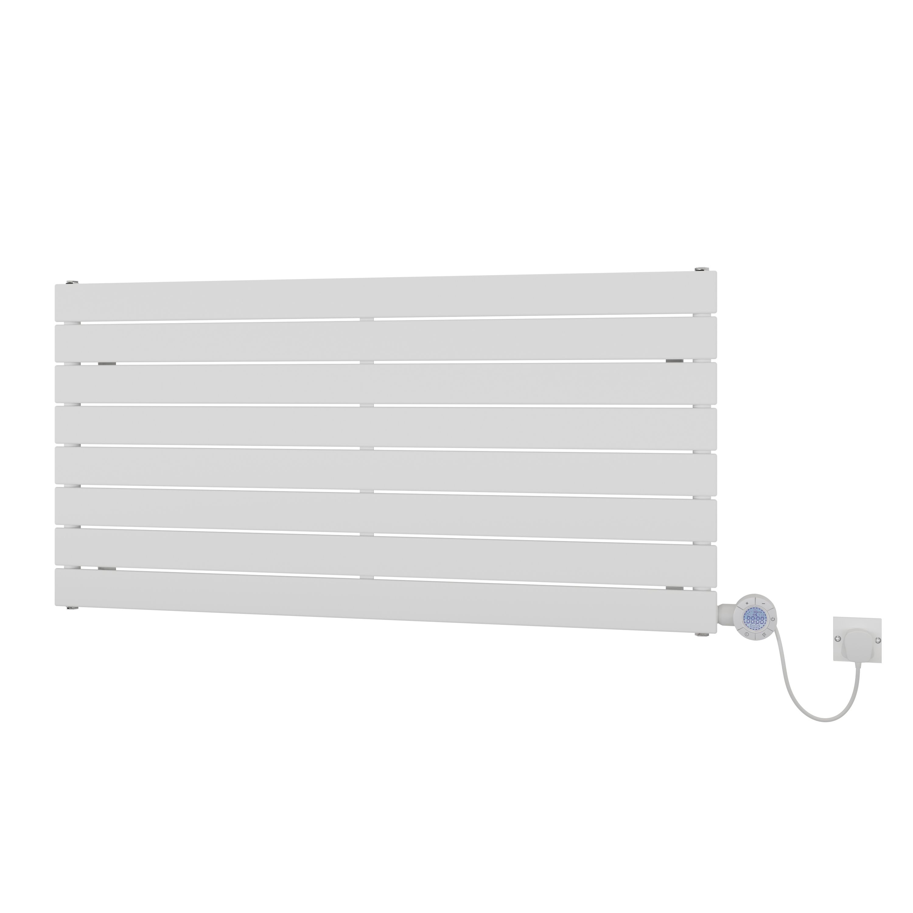 Ximax Vertirad HWHE1195600W White Electric & gas Horizontal Designer 3072BTU Radiator, (W)1200mm x (H)595mm