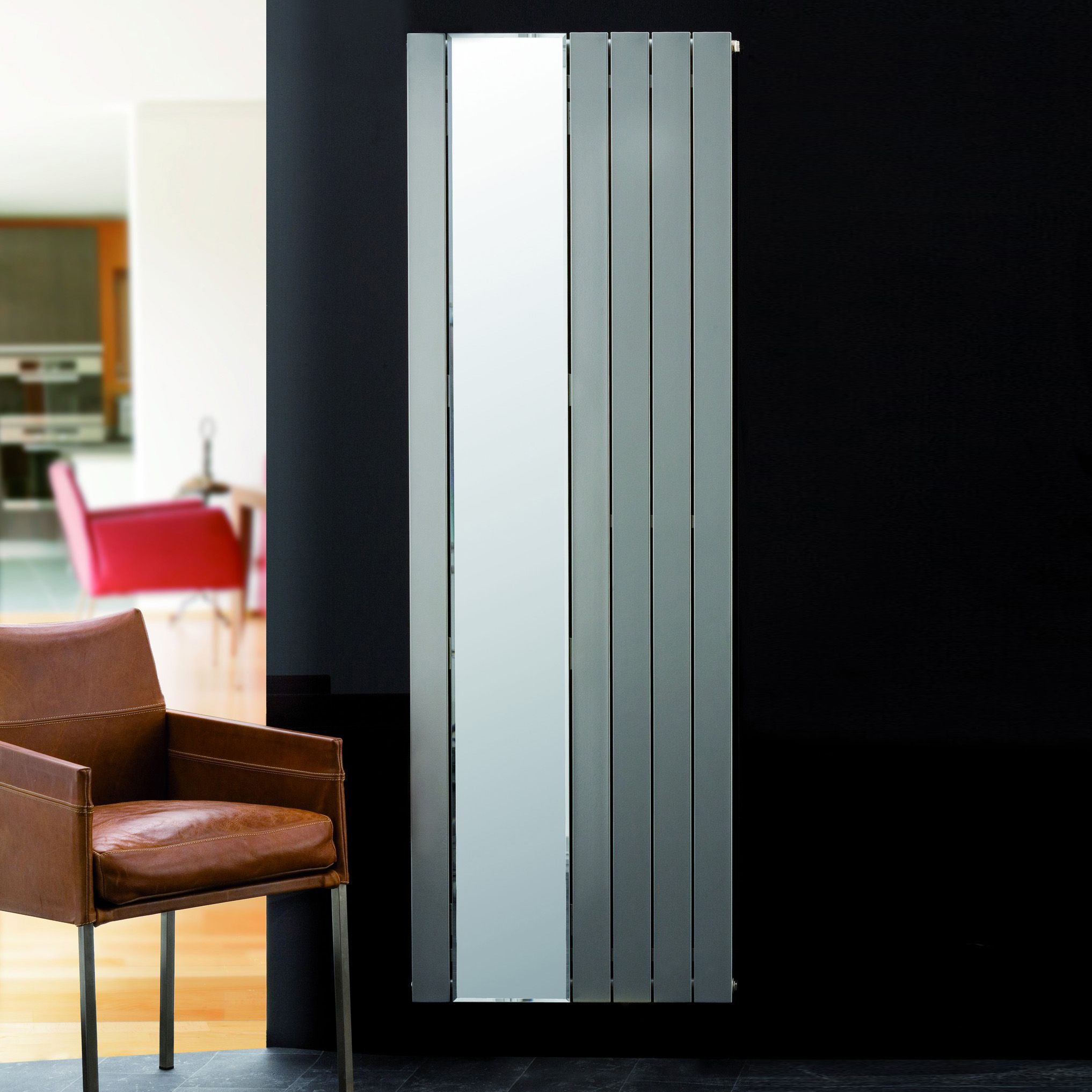 Ximax Vertirad Mirror HWM18060SC Vertical Designer 2610BTU Radiator, (W)595mm x (H)1800mm
