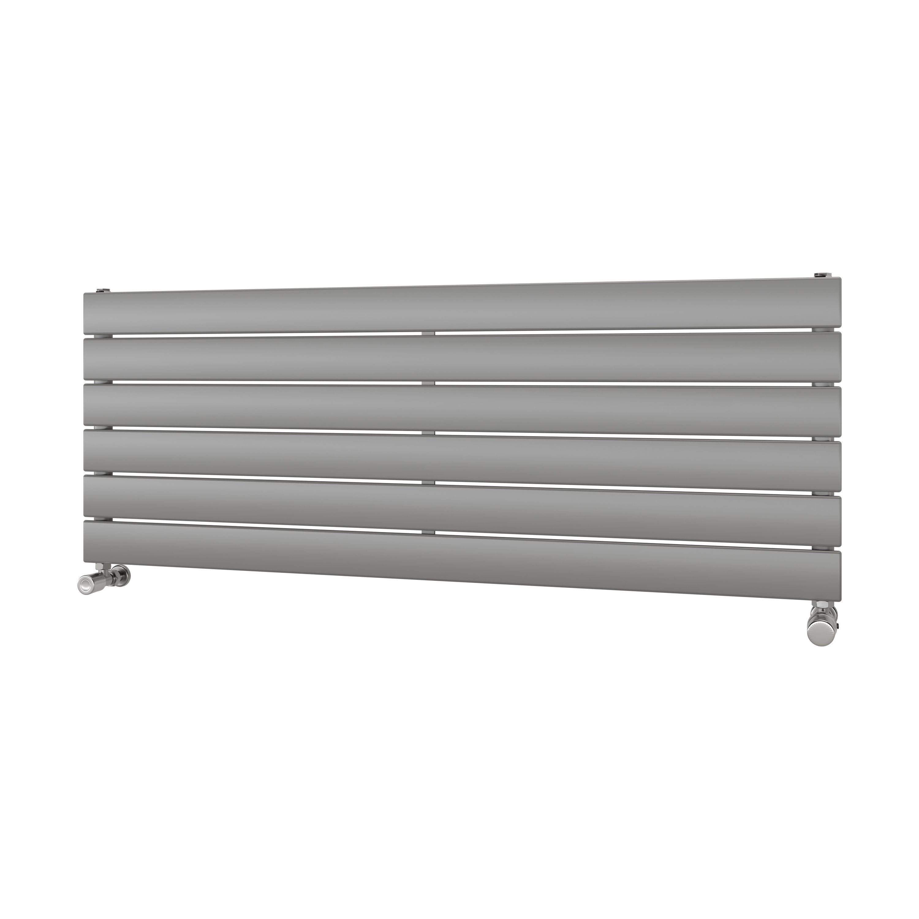 Ximax Vertirad Satin silver effect Horizontal Designer panel Radiator, (W)1200mm x (H)445mm