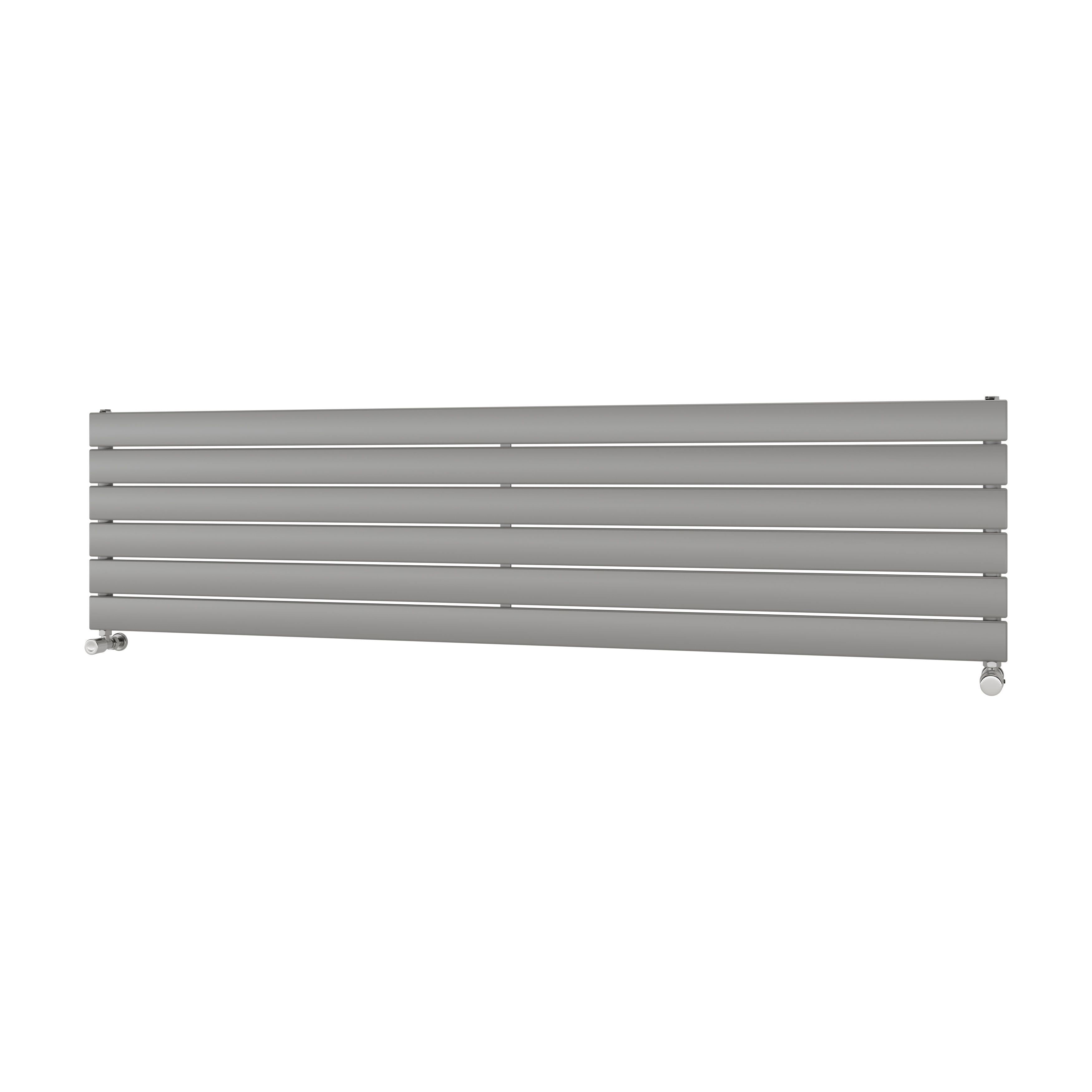 Ximax Vertirad Satin silver effect Horizontal Designer panel Radiator, (W)1800mm x (H)445mm