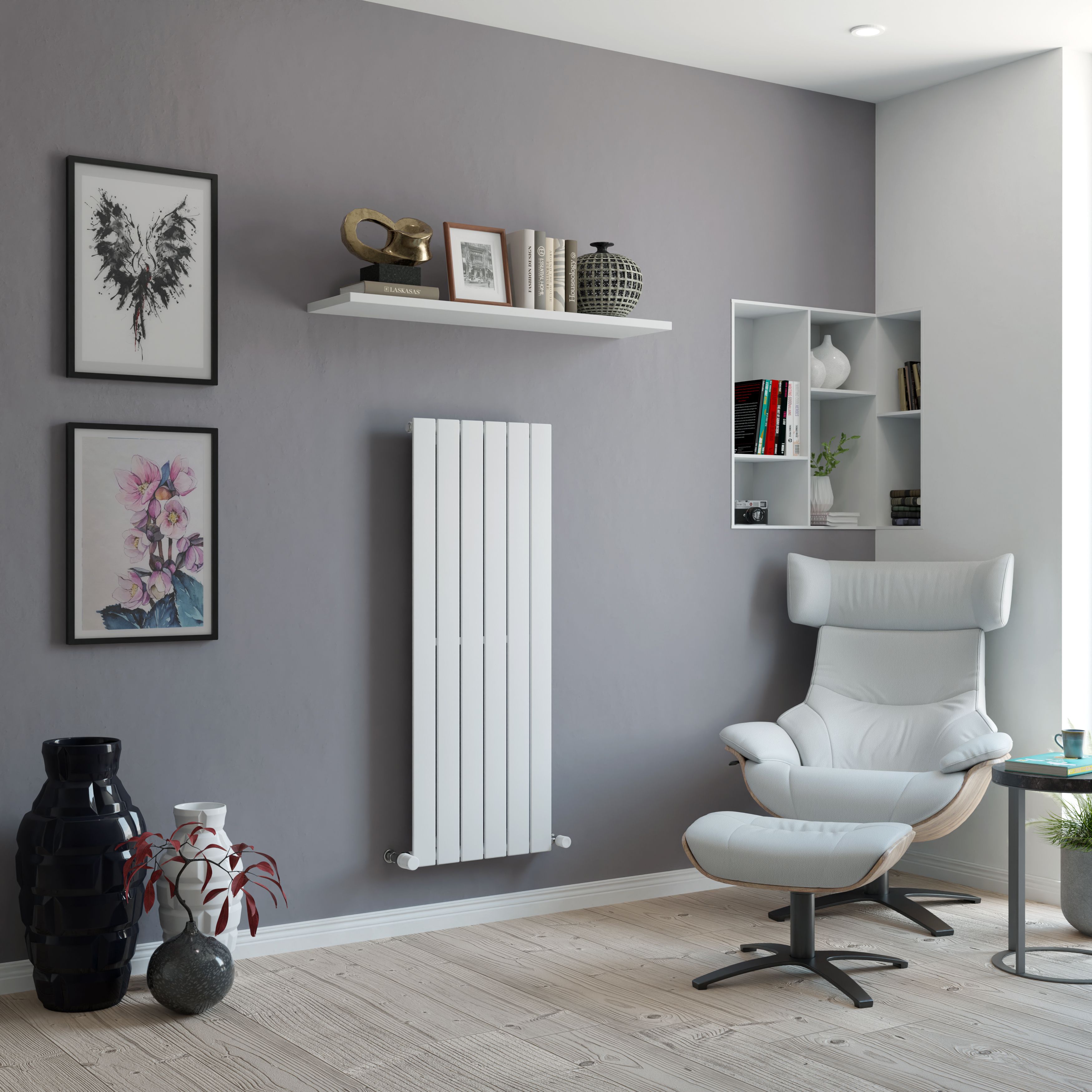 Ximax Vertirad Satin white Vertical Designer panel Radiator