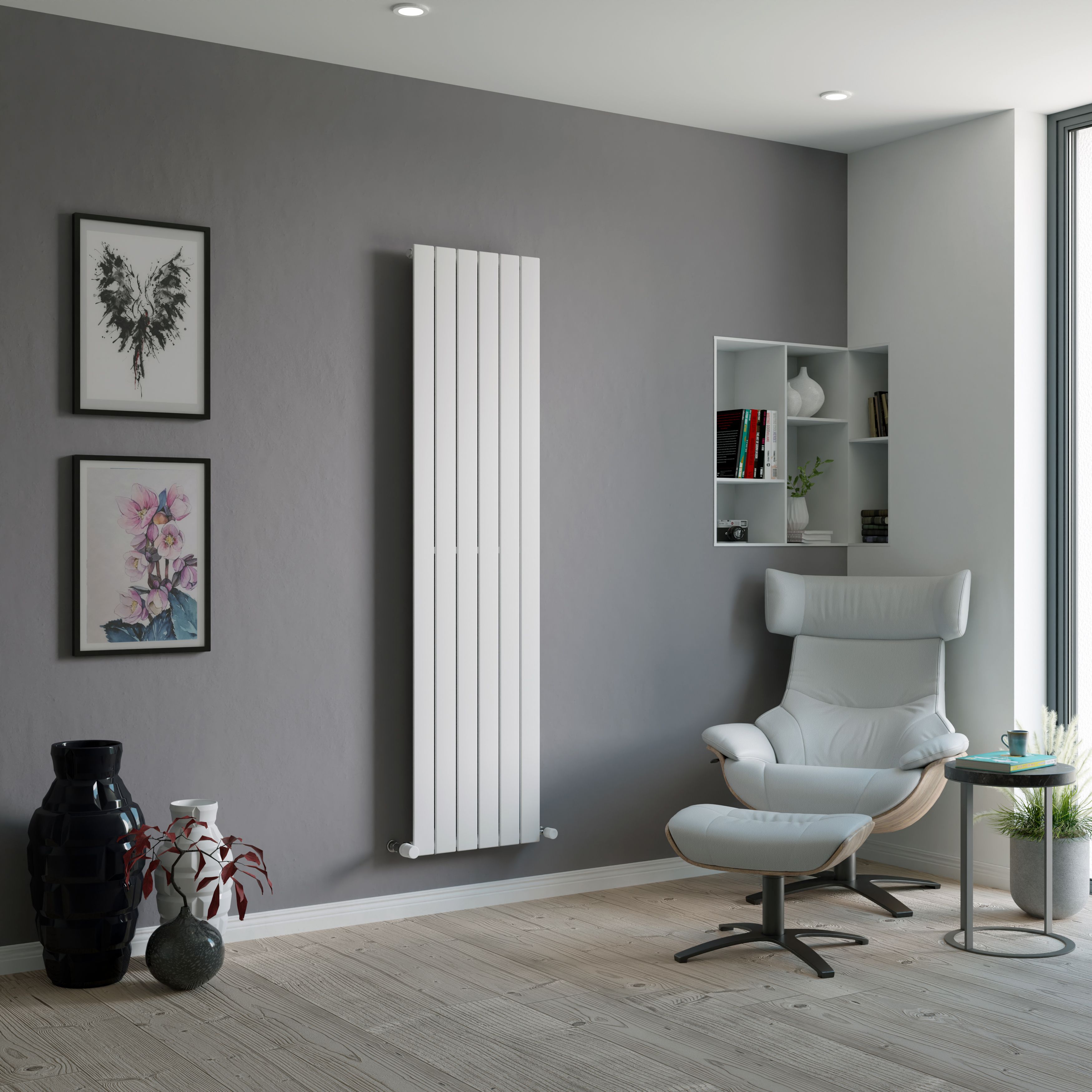 Ximax Vertirad Satin white Vertical Designer panel Radiator