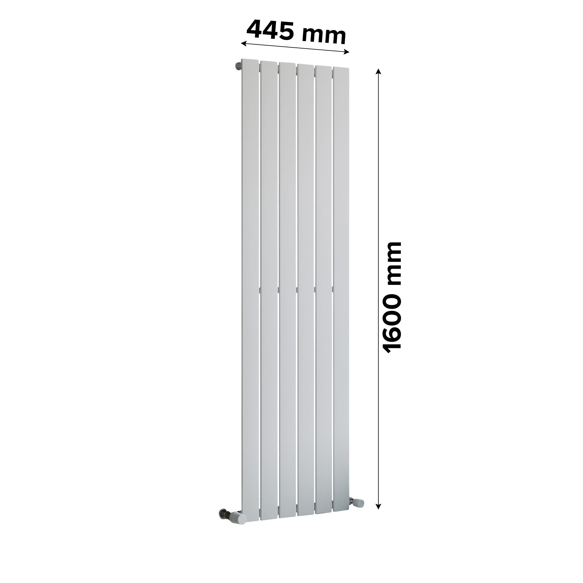 Ximax Vertirad Single HW160044W White Vertical Designer 2544BTU Radiator, (W)445mm x (H)1600mm