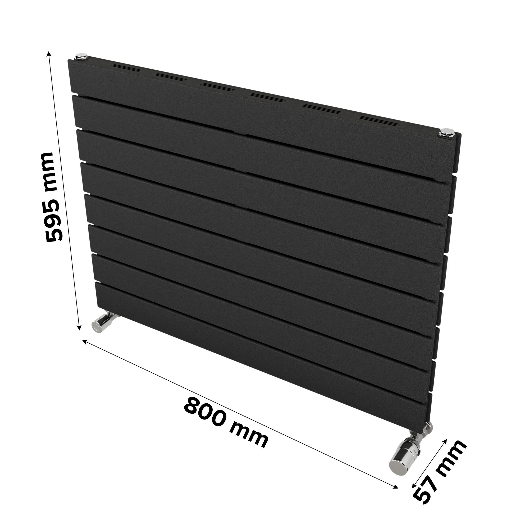 Ximax Vertirad Slimline Duplex Deluxe HWDHS5951000A Anthracite Gas Horizontal Designer panel Radiator, (W)800mm x (H)595mm