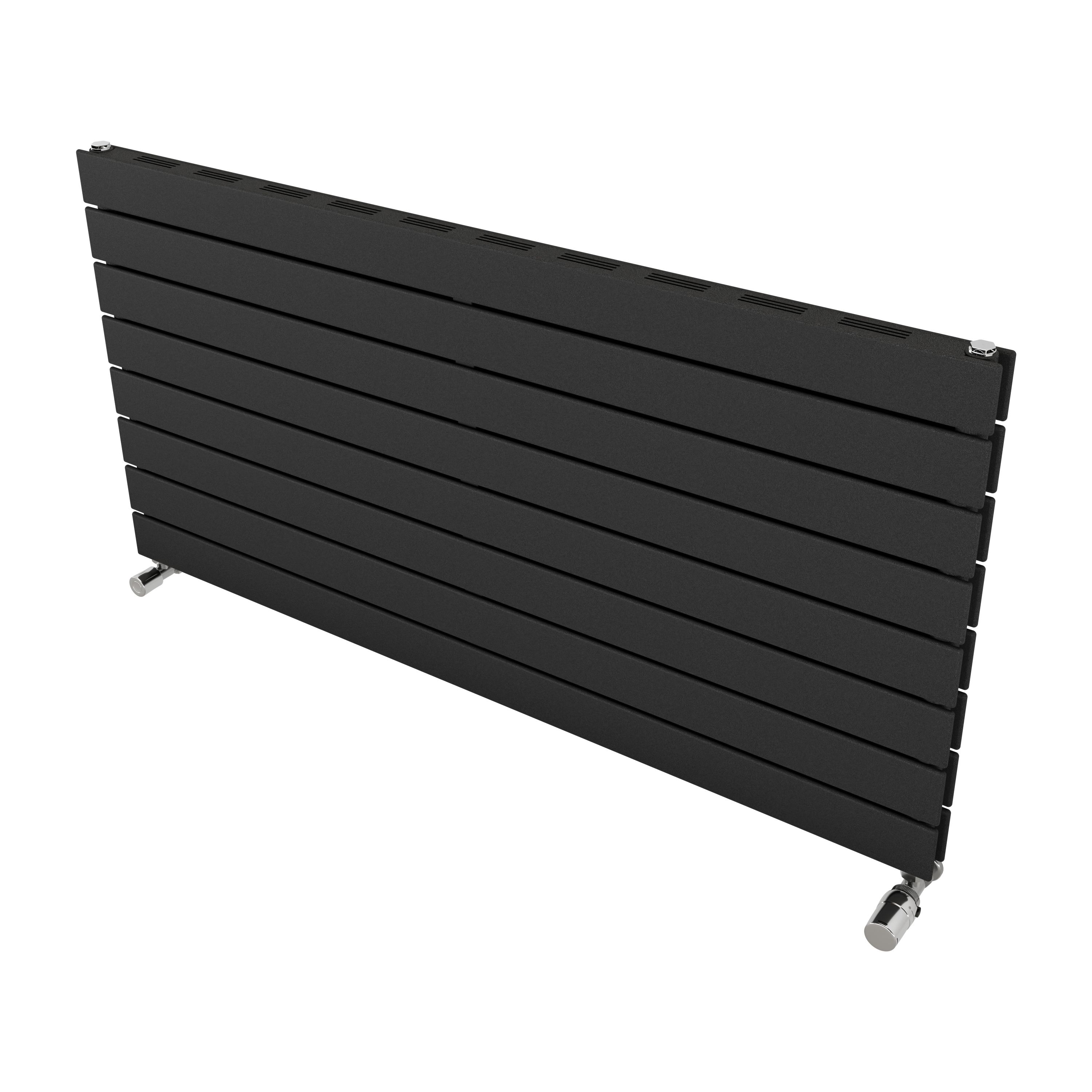 Ximax Vertirad Slimline Duplex Deluxe HWDHS5951000A Grey Gas Horizontal Designer panel Radiator, (W)1200mm x (H)595mm