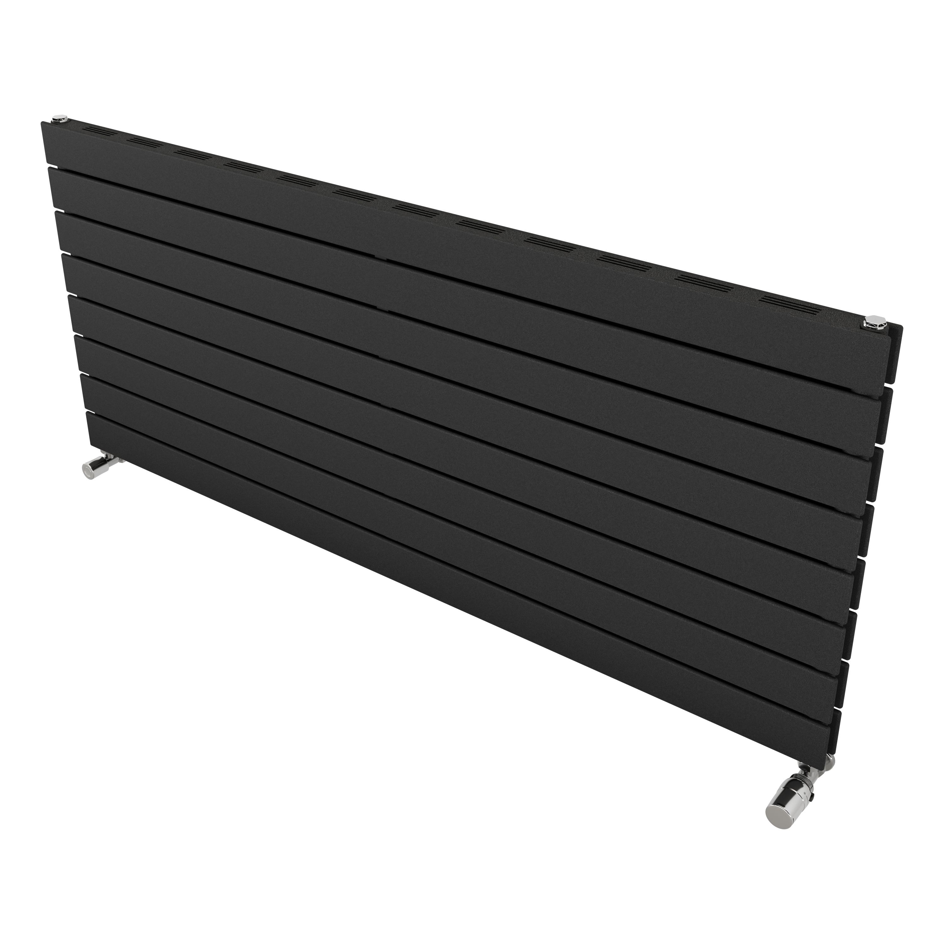 Ximax Vertirad Slimline Duplex Deluxe HWDHS5951000A Grey Gas Horizontal Designer panel Radiator, (W)1400mm x (H)595mm