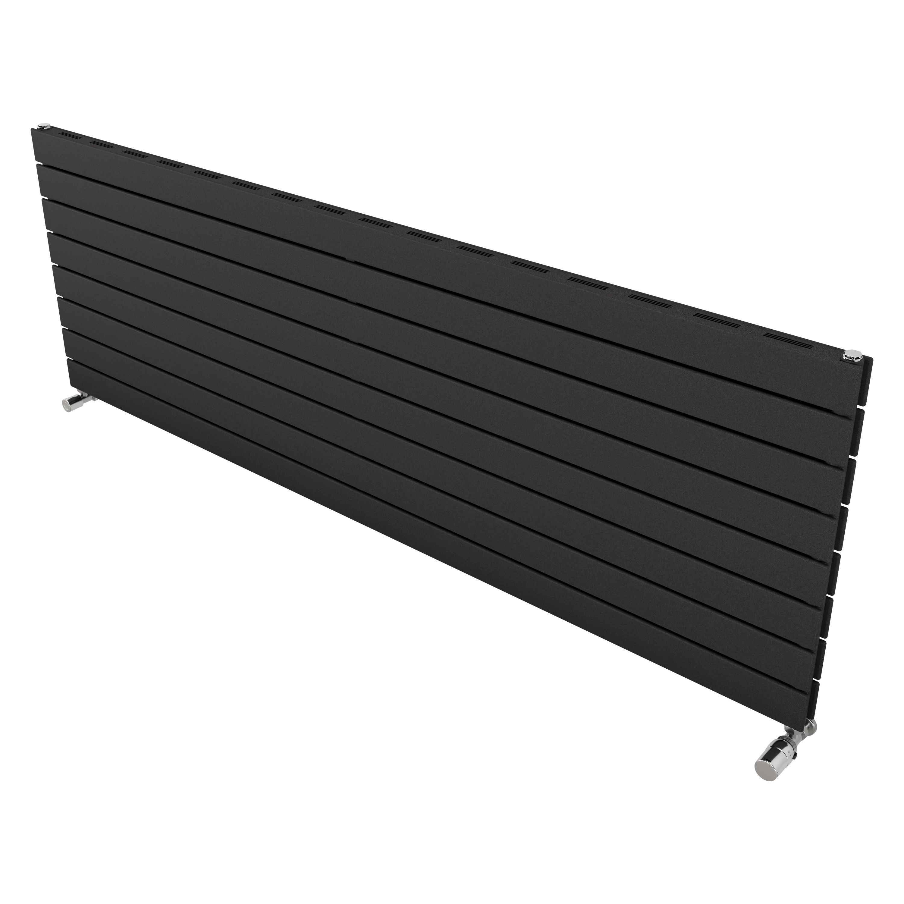 Ximax Vertirad Slimline Duplex Deluxe HWDHS5951000A Grey Gas Horizontal Designer panel Radiator, (W)1800mm x (H)595mm