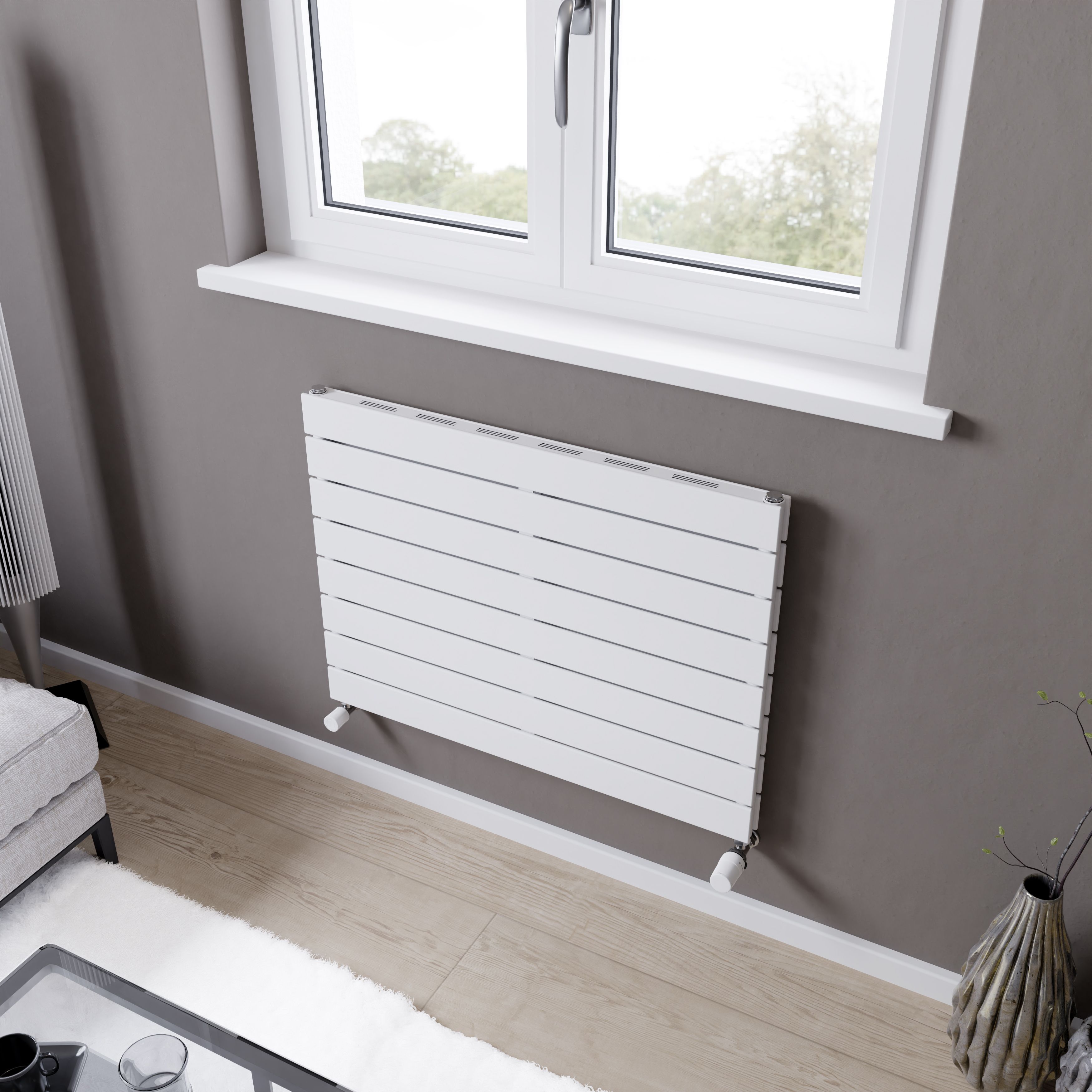 Ximax Vertirad Slimline Duplex Deluxe HWDHS5951000W White Gas Horizontal Designer panel Radiator, (W)800mm x (H)595mm Price Comparisons | Compare The Build