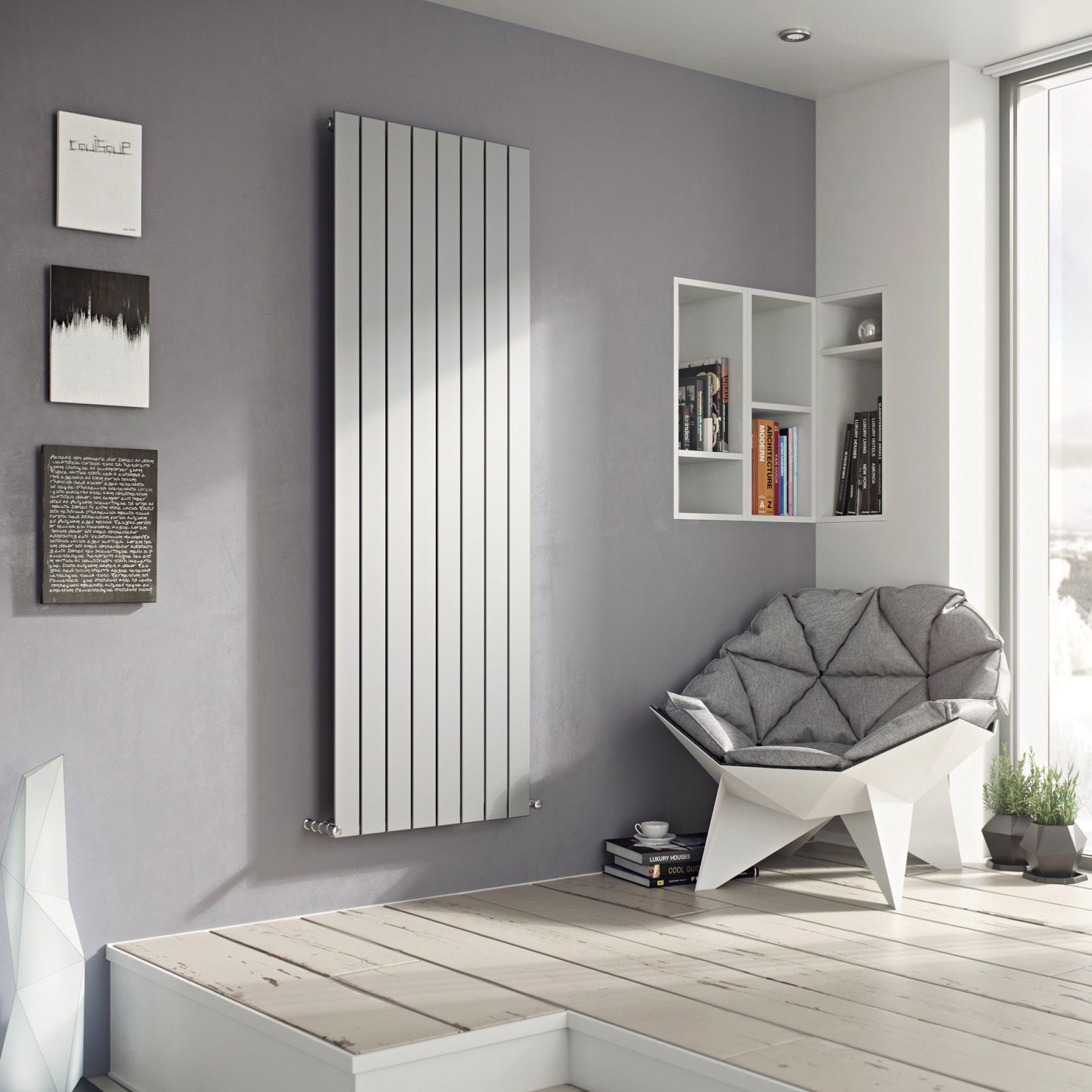 Ximax Vertirad Universal HW900595SC Vertical Designer 1672BTU Radiator ...